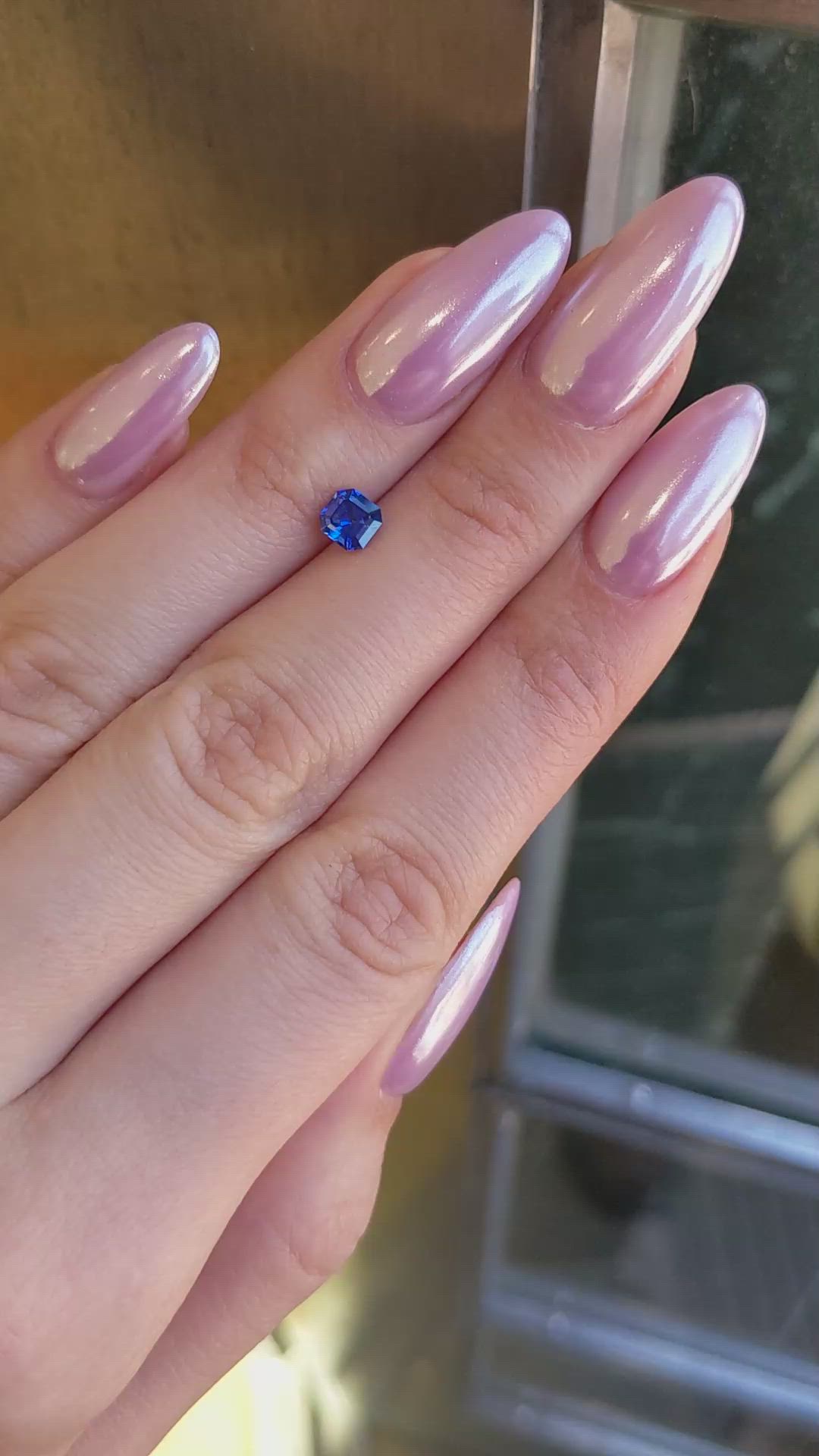 0.72 Ct. Blue Sapphire from Ceylon (Sri Lanka) Size Video