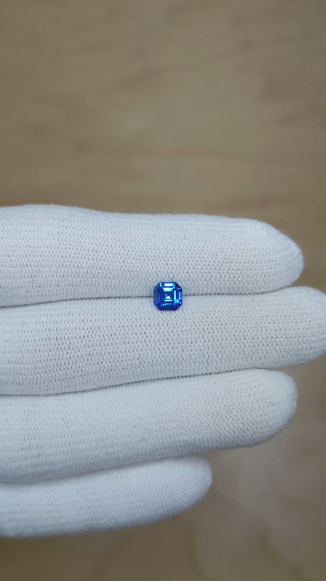 0.74 Ct. Blue Sapphire from Ceylon (Sri Lanka) Size Video