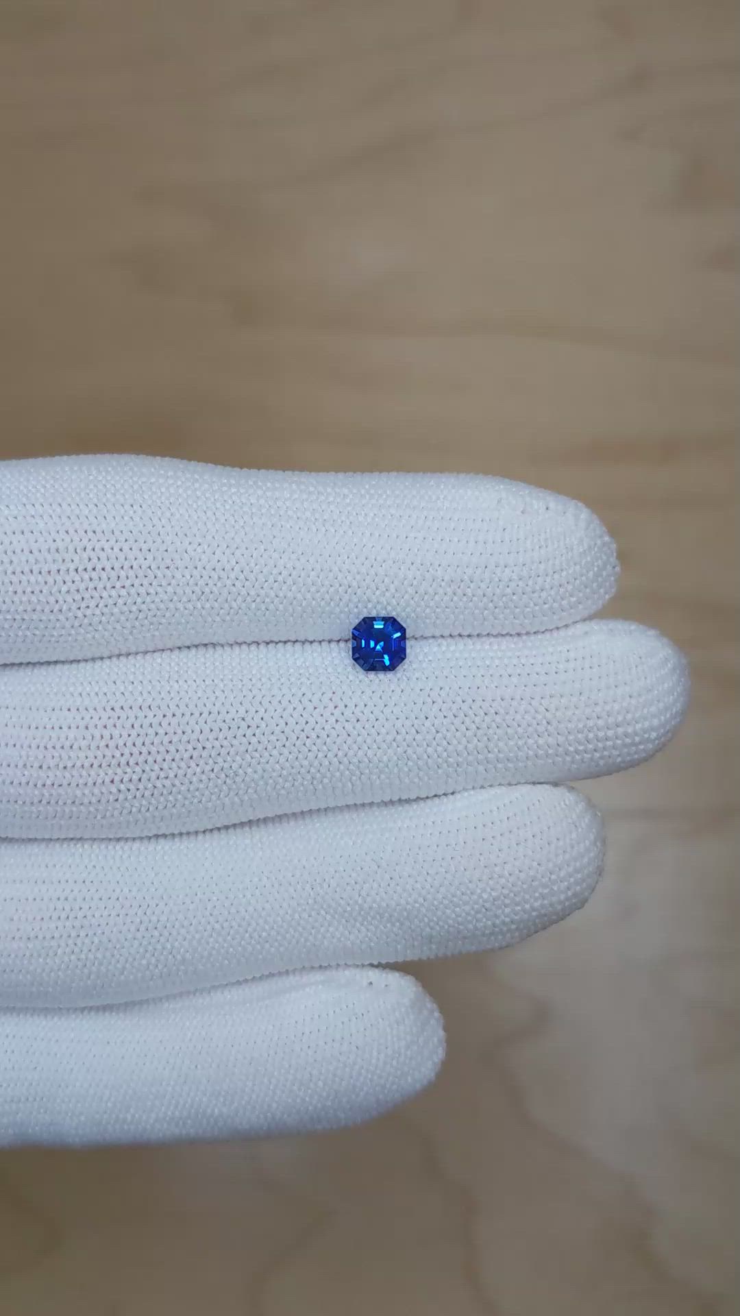 0.76 Ct. Blue Sapphire from Ceylon (Sri Lanka) Size Video