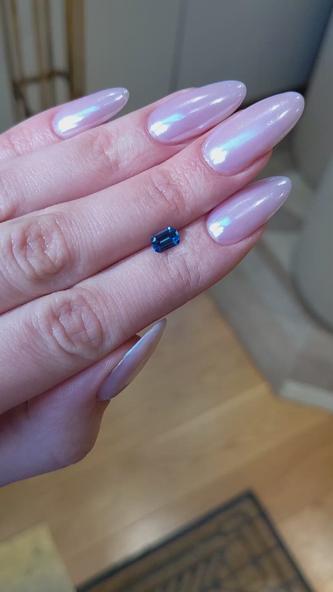 0.81 Ct. Blue Sapphire from Ceylon (Sri Lanka) Size Video