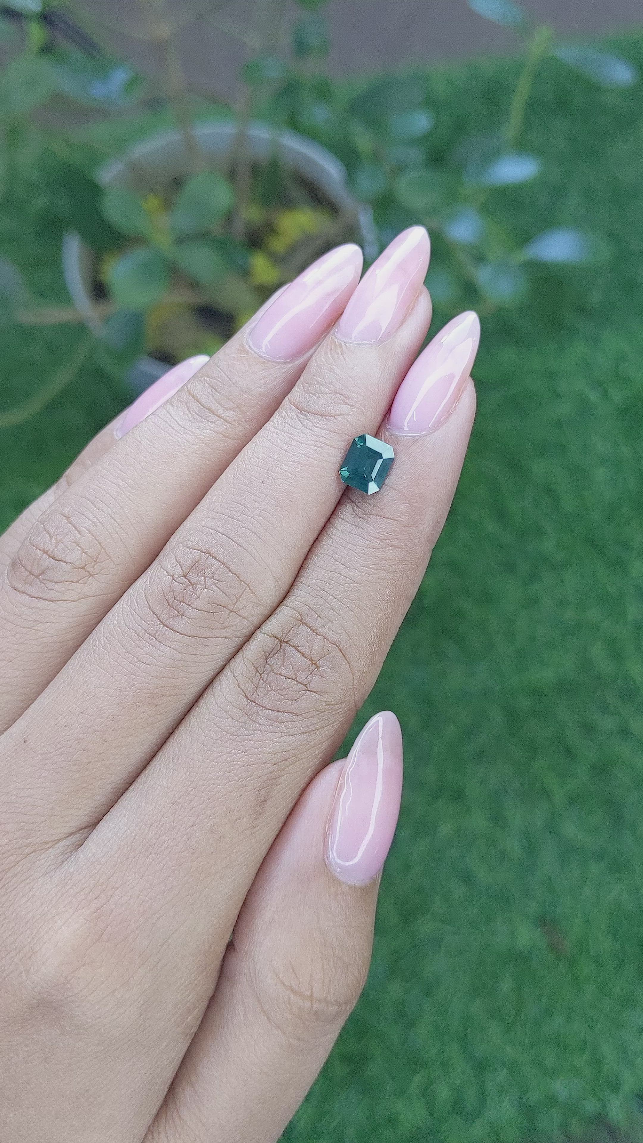 1.21 Ct. Greenish Blue Sapphire from Ceylon (Sri Lanka) Size Video