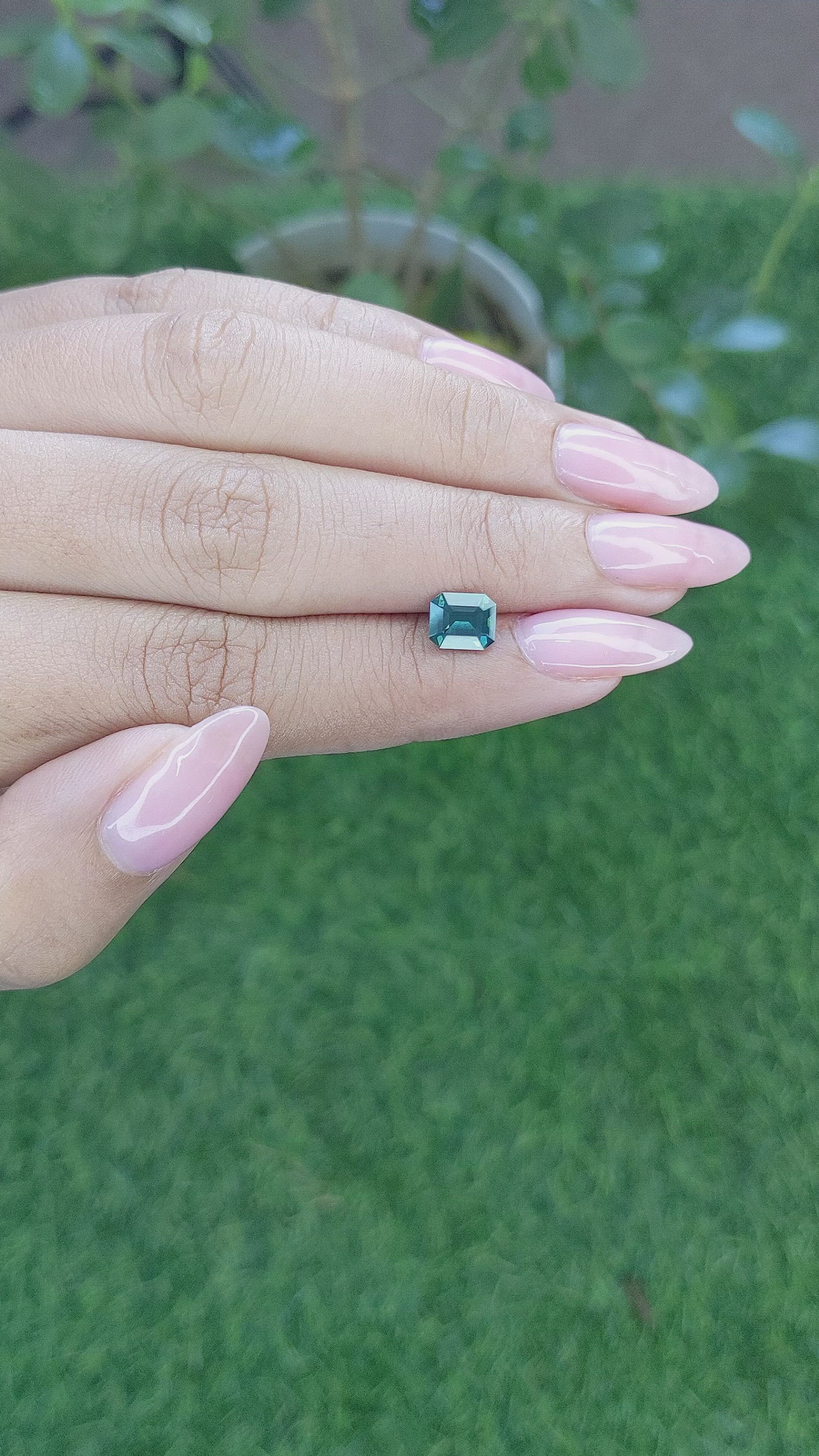 1.21 Ct. Greenish Blue Sapphire from Ceylon (Sri Lanka) Size Video