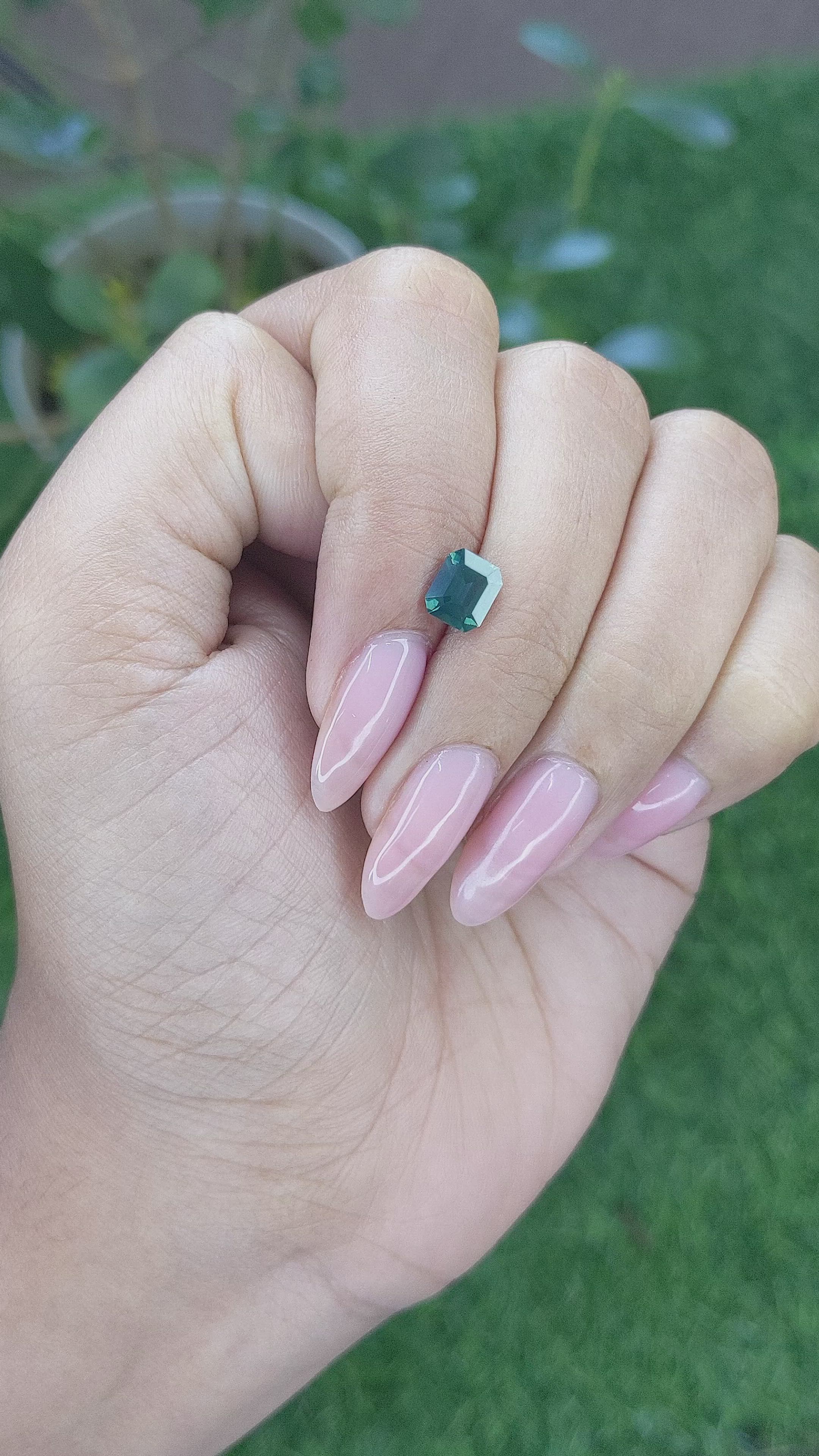 1.21 Ct. Greenish Blue Sapphire from Ceylon (Sri Lanka) Size Video