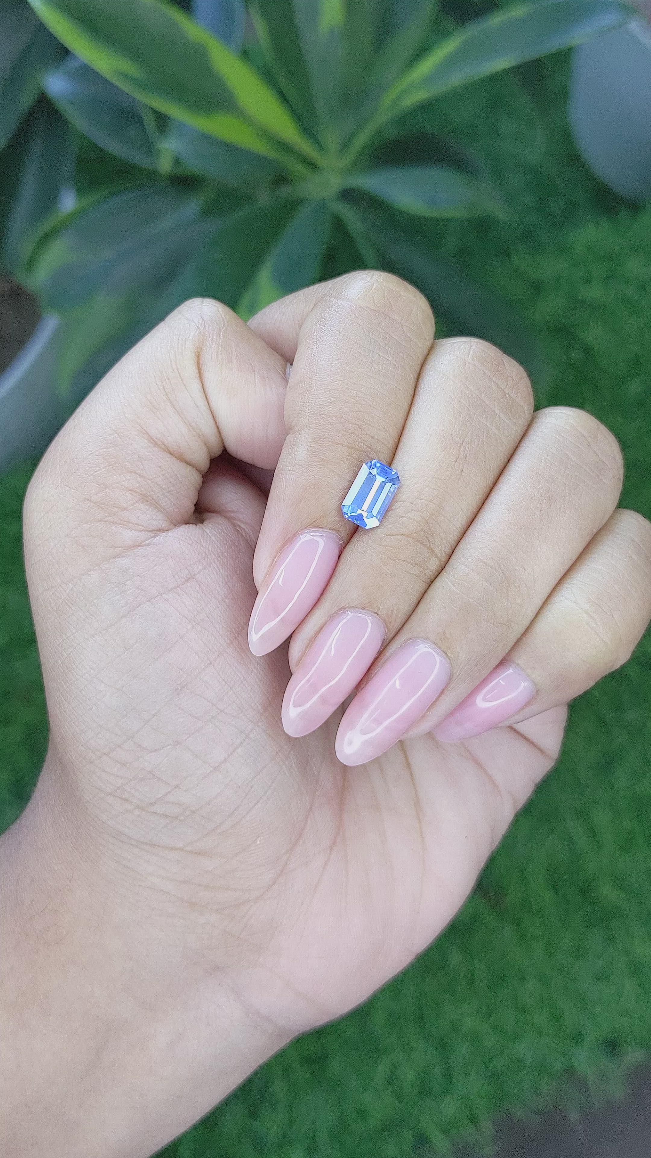 1.60 Ct. Blue Sapphire from Ceylon (Sri Lanka) Size Video