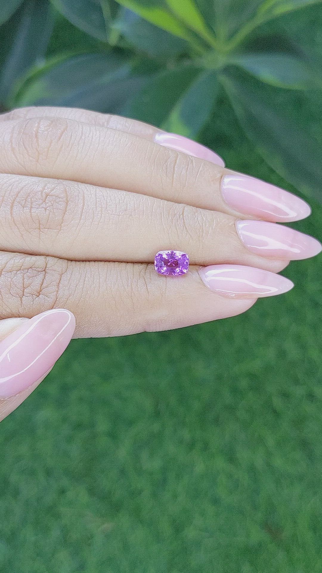 1.10 Ct. Purplish Pink Sapphire from Ceylon (Sri Lanka) Size Video