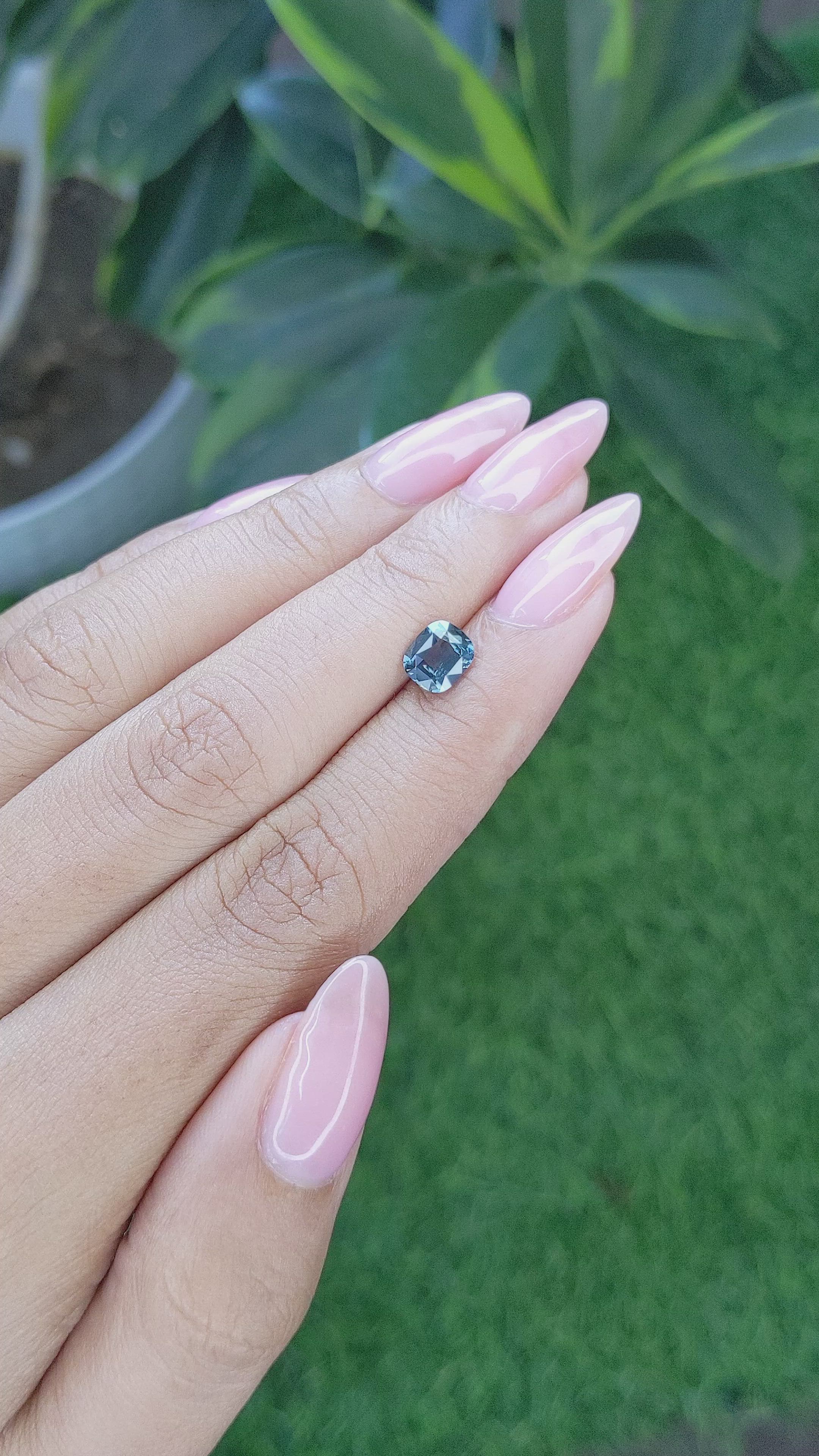 1.19 Ct. Greenish Blue Sapphire from Ceylon (Sri Lanka) Size Video