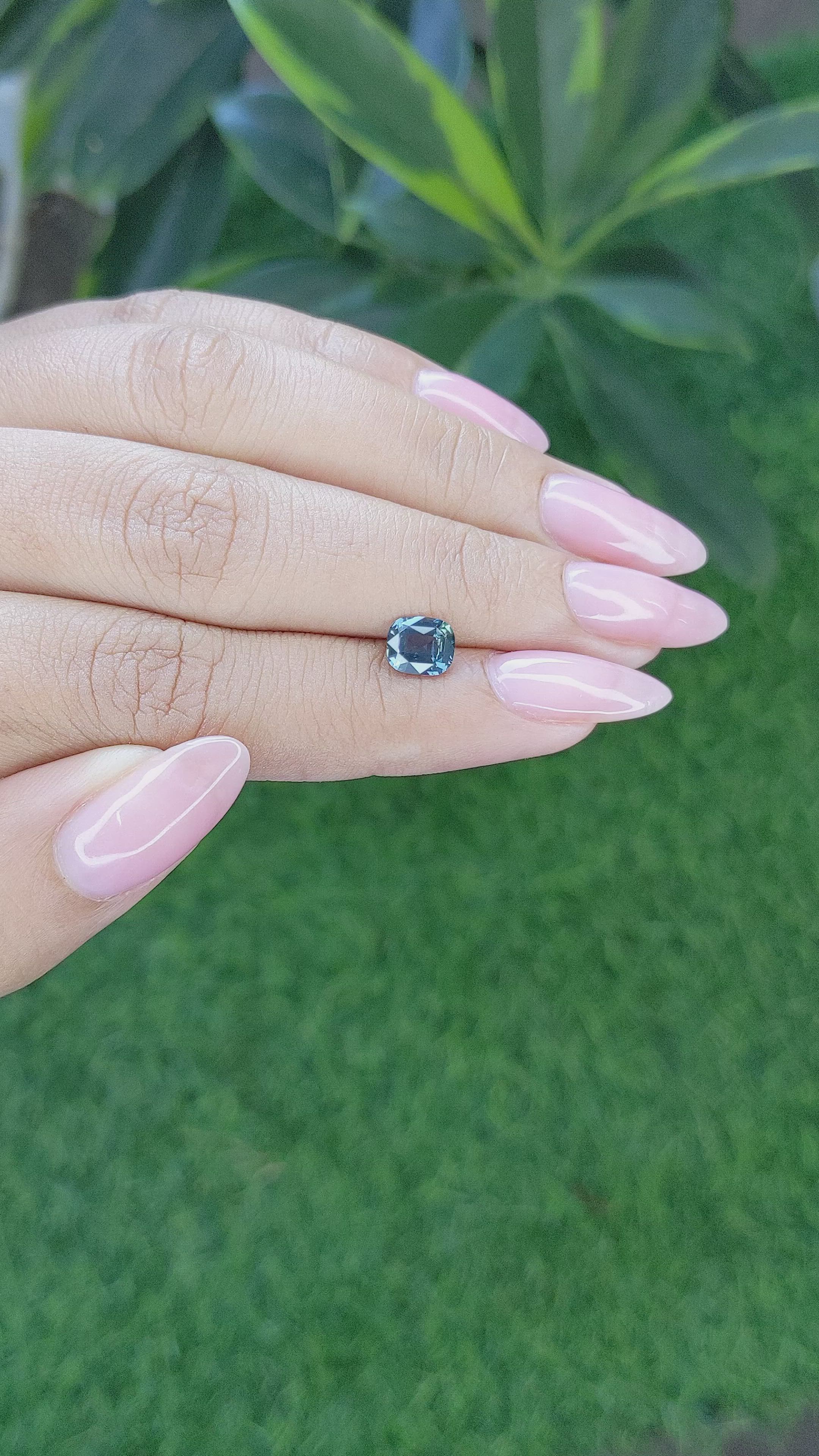 1.19 Ct. Greenish Blue Sapphire from Ceylon (Sri Lanka) Size Video