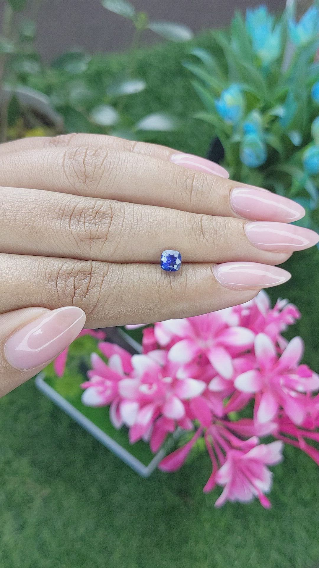 0.93 Ct. Blue Sapphire from Africa Size Video