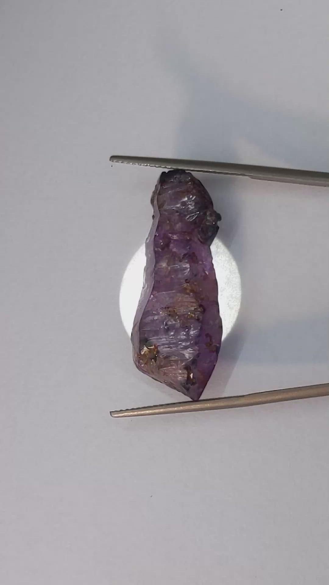 41.56 Ct. Purple Sapphire Crystal from Ceylon (Sri Lanka) Size Video