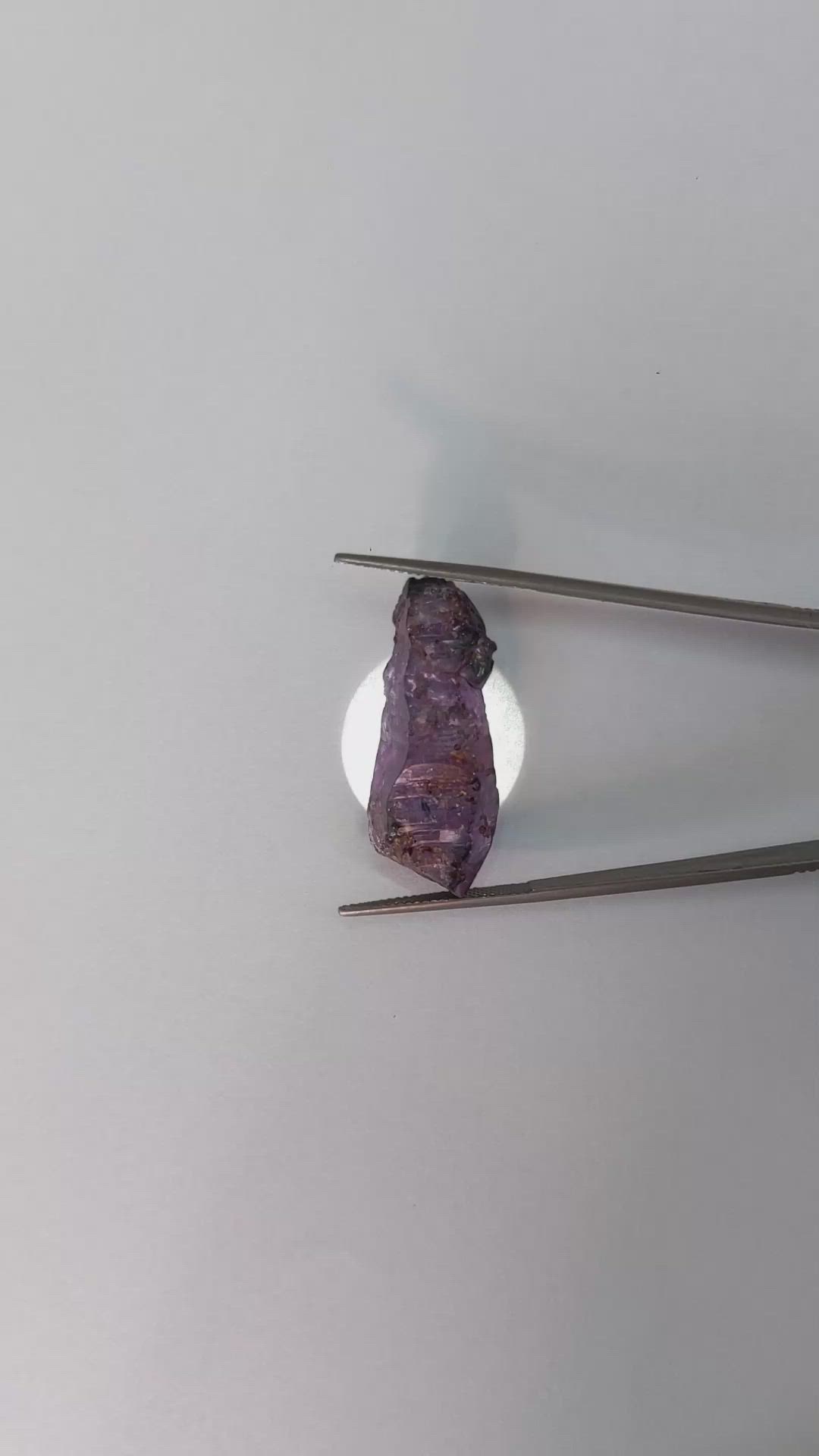 41.56 Ct. Purple Sapphire Crystal from Ceylon (Sri Lanka) Size Video
