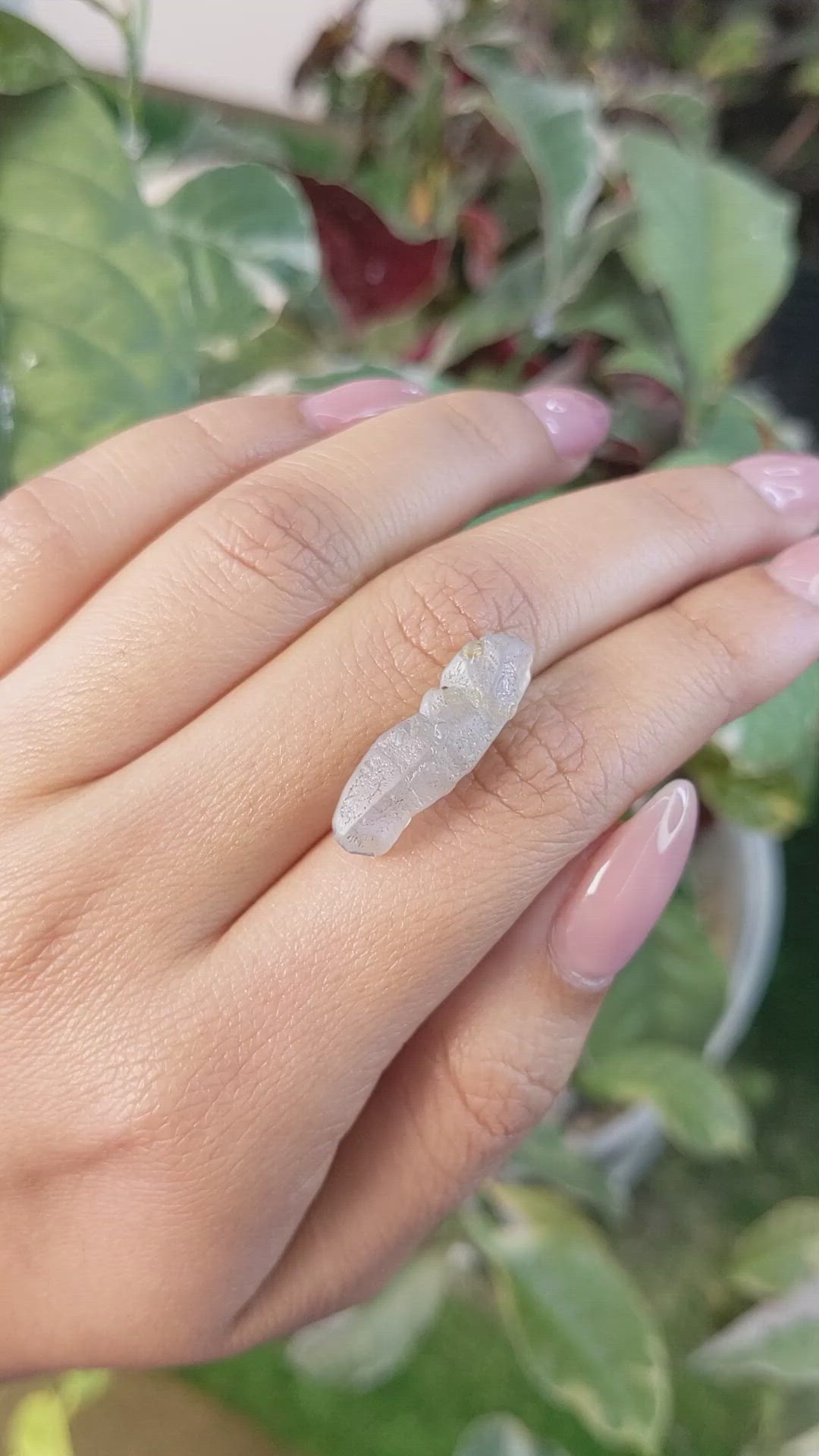 14.42 Ct. Grey Sapphire Crystal from Ceylon (Sri Lanka) Size Video