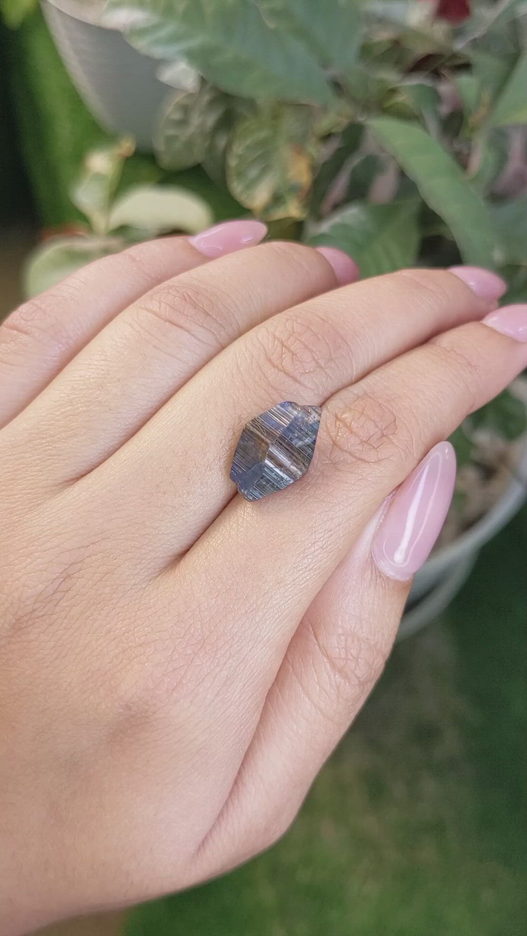 10.42 Ct. Blue Rough Sapphire Crystal from Ceylon (Sri Lanka) Size Video