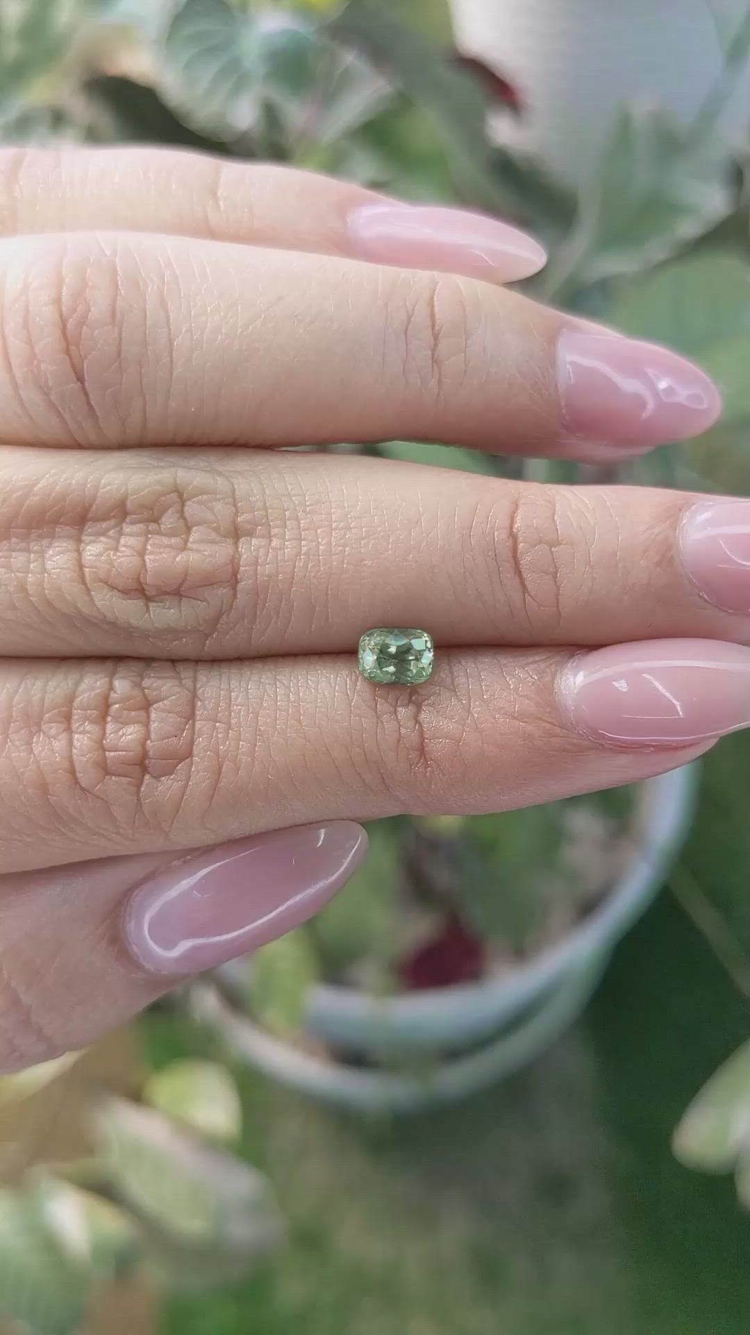0.82 Ct. Yellowish Green Sapphire from Madagascar Size Video