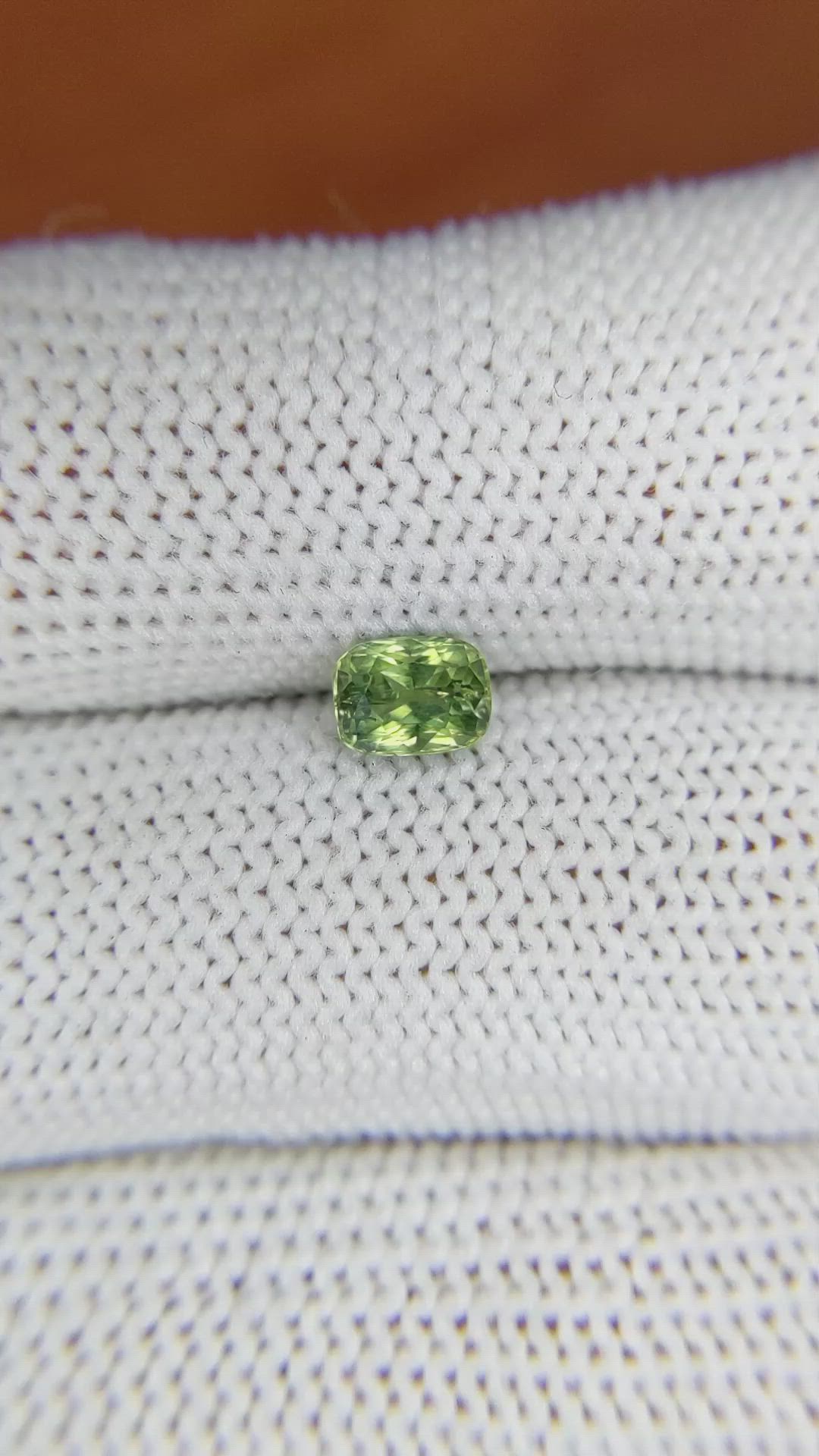 0.82 Ct. Yellowish Green Sapphire from Madagascar Size Video