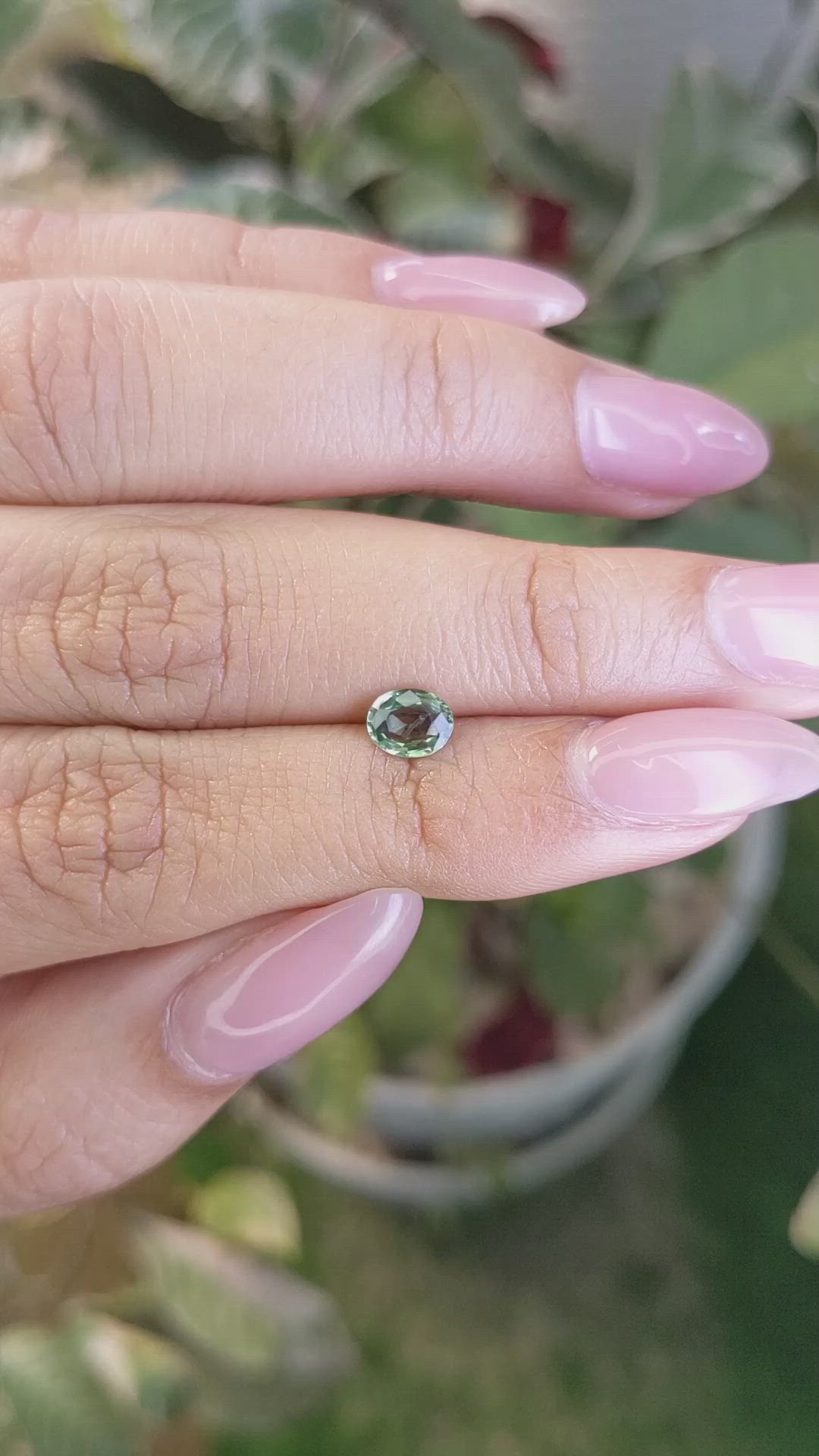 0.56 Ct. Green Sapphire from Madagascar Size Video