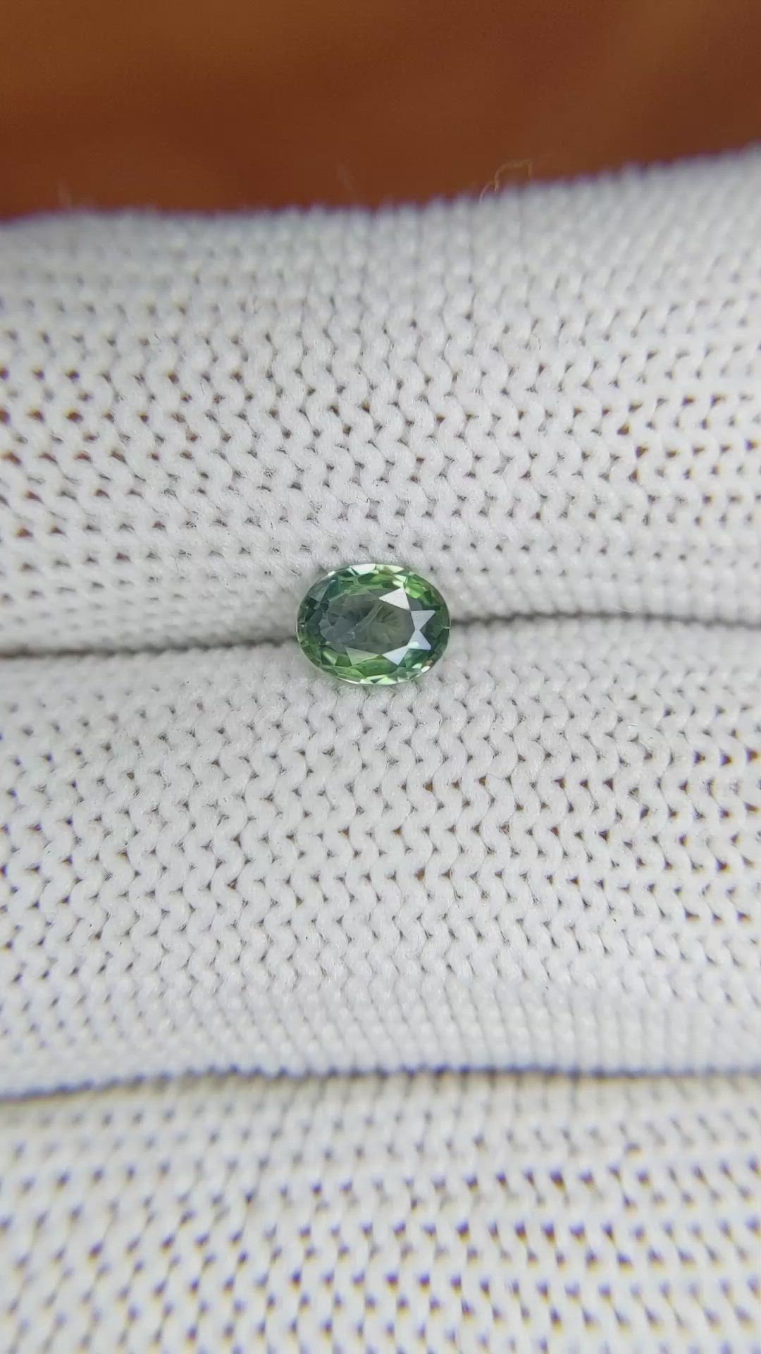 0.56 Ct. Green Sapphire from Madagascar Size Video