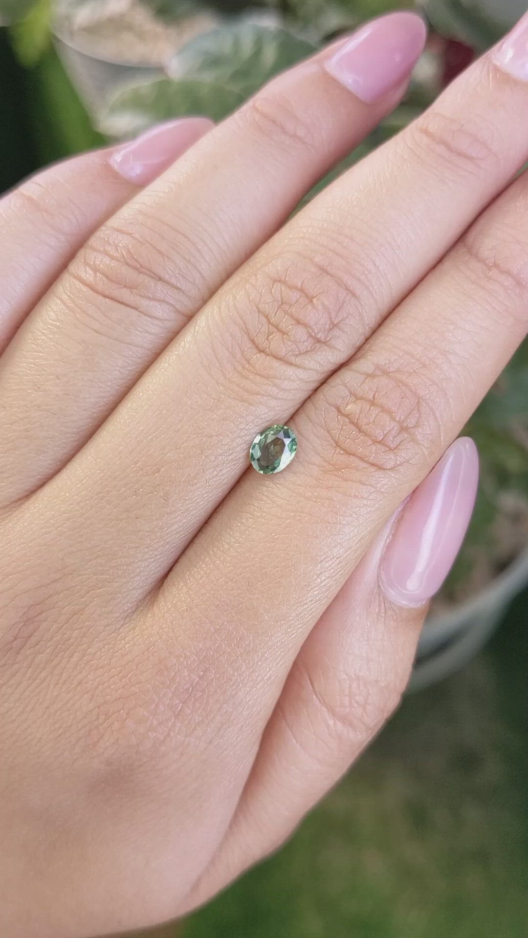 0.56 Ct. Green Sapphire from Madagascar Size Video