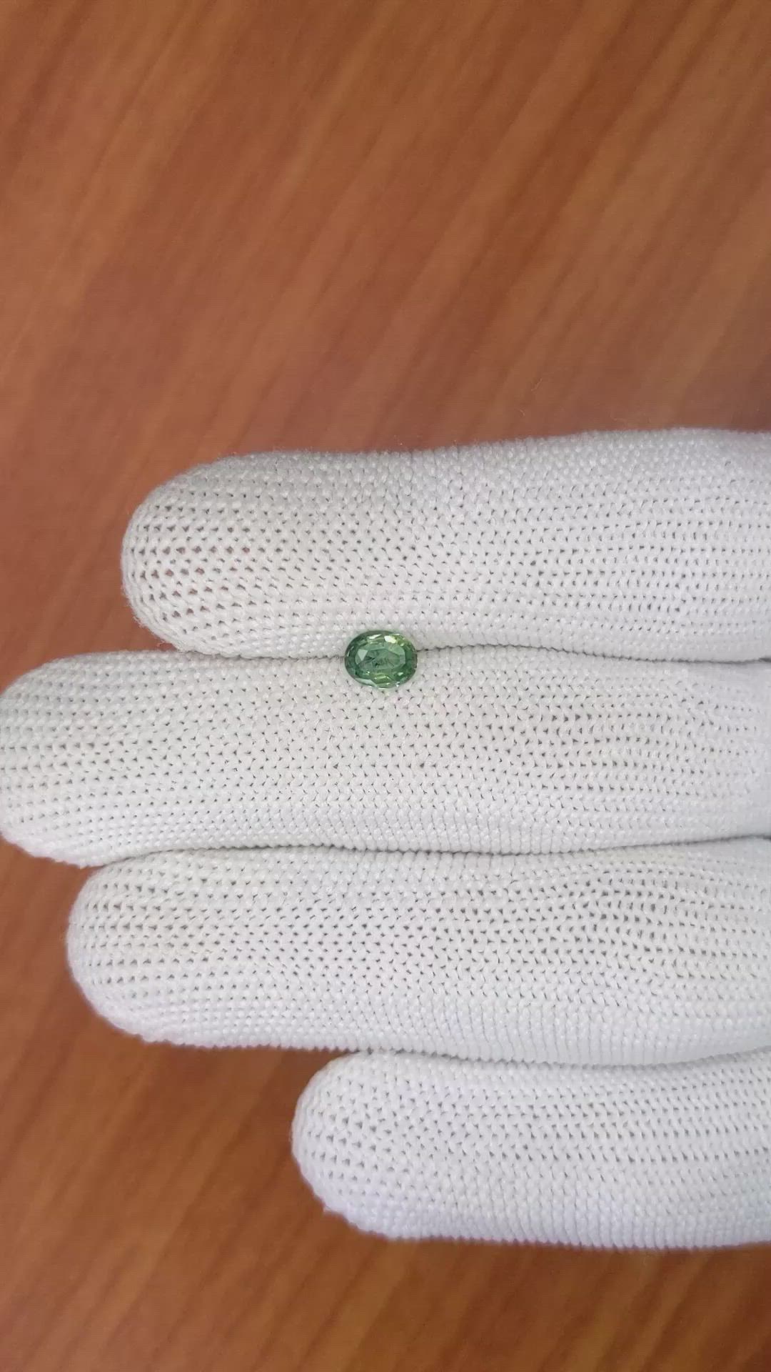 0.56 Ct. Green Sapphire from Madagascar Size Video