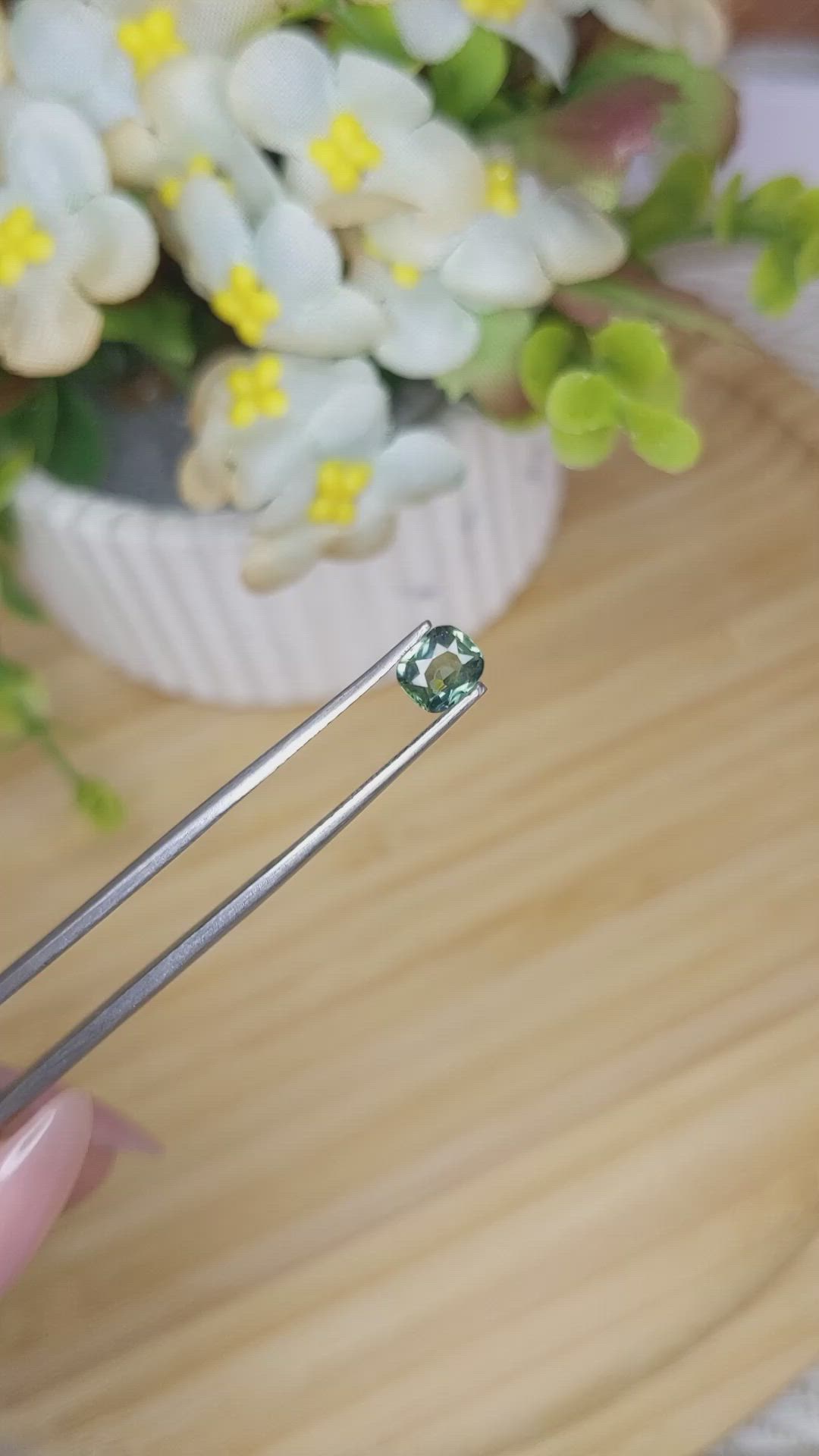 0.63 Ct. Green Sapphire from Madagascar Size Video