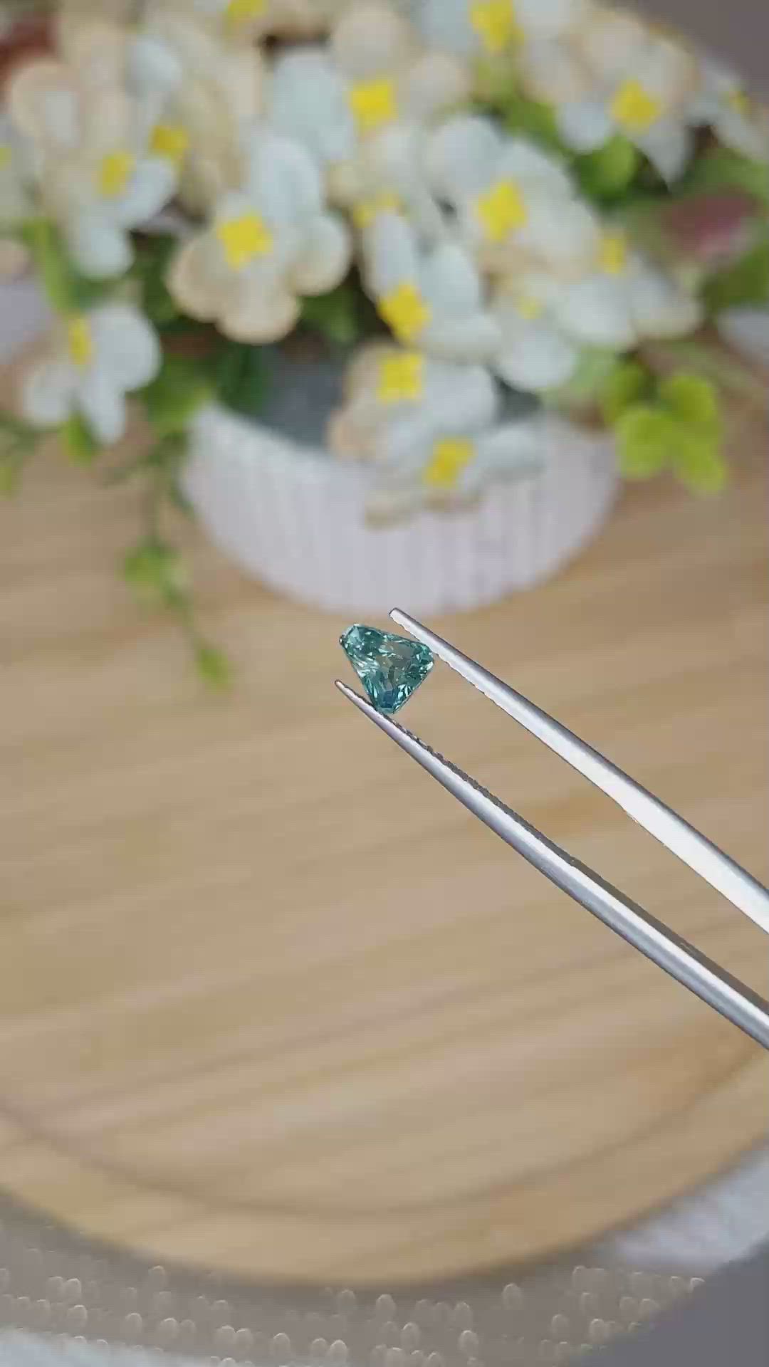 1.04 Ct. Greenish Blue Sapphire from Madagascar Size Video
