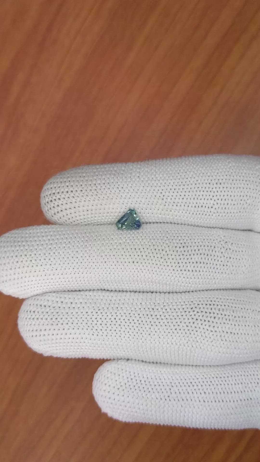 1.04 Ct. Greenish Blue Sapphire from Madagascar Size Video