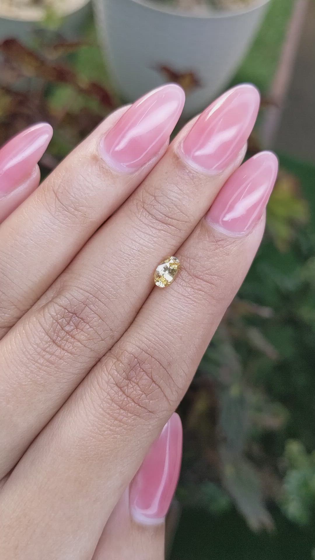 0.52 Ct. Orangish Yellow Sapphire from Ceylon (Sri Lanka) Size Video