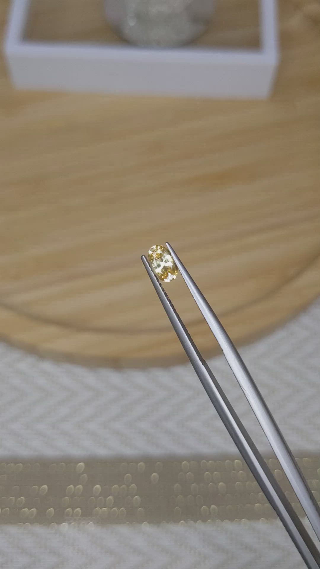 0.52 Ct. Orangish Yellow Sapphire from Ceylon (Sri Lanka) Size Video