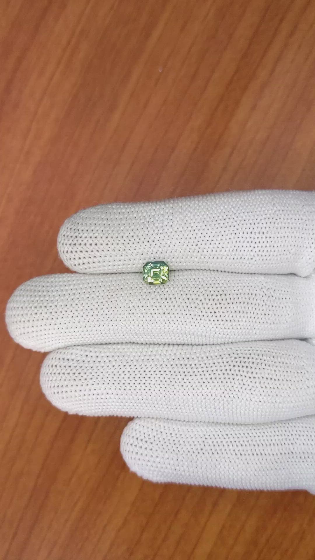 1.24 Ct. Yellowish Green Sapphire from Madagascar Size Video