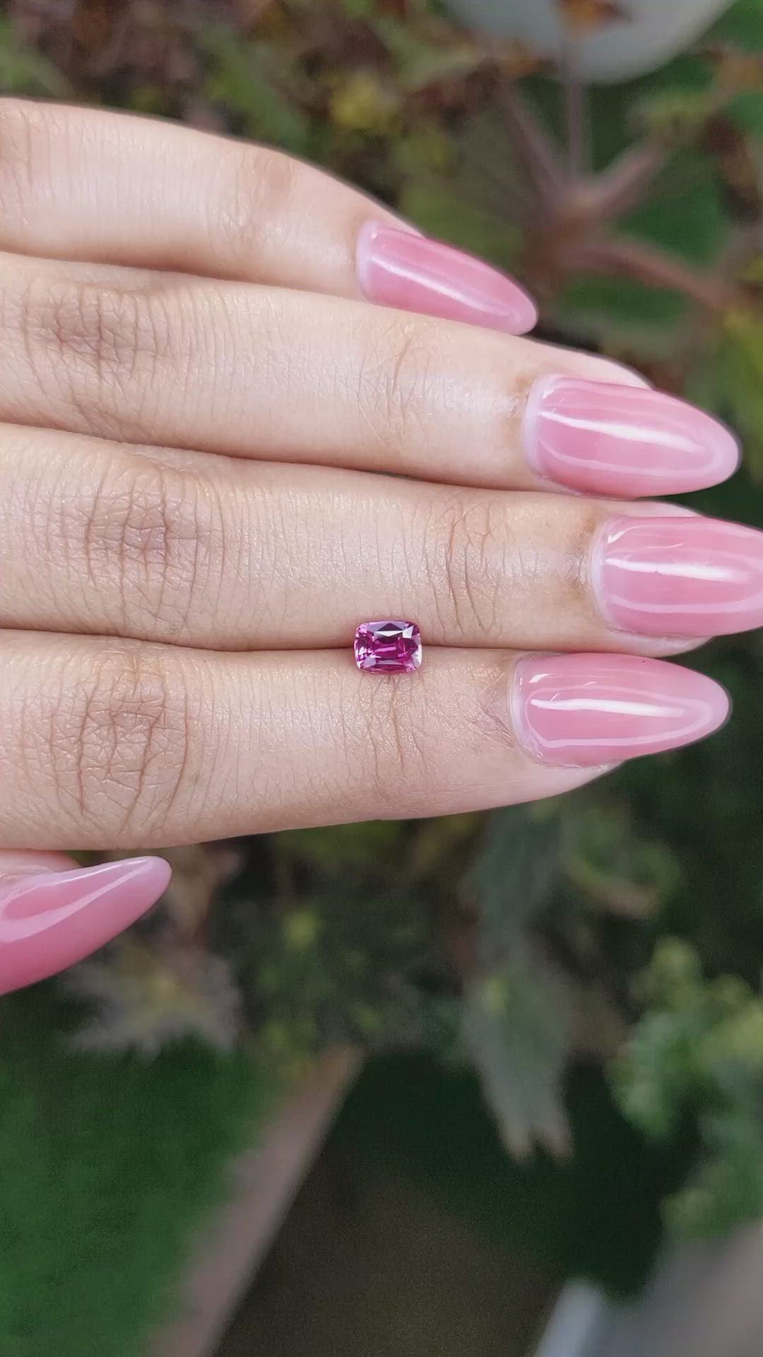 0.59 Ct. Reddish Pink Sapphire from Ceylon (Sri Lanka) Size Video