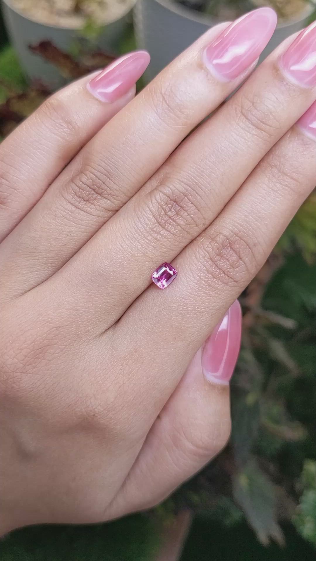 0.59 Ct. Reddish Pink Sapphire from Ceylon (Sri Lanka) Size Video