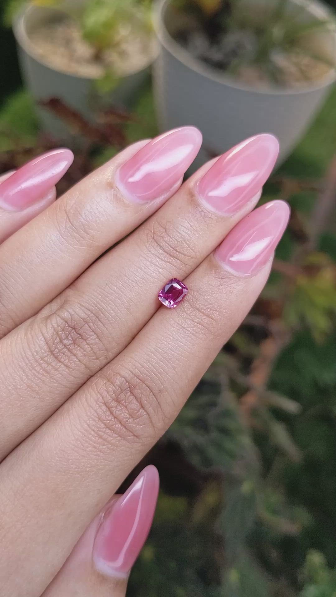 0.59 Ct. Reddish Pink Sapphire from Ceylon (Sri Lanka) Size Video
