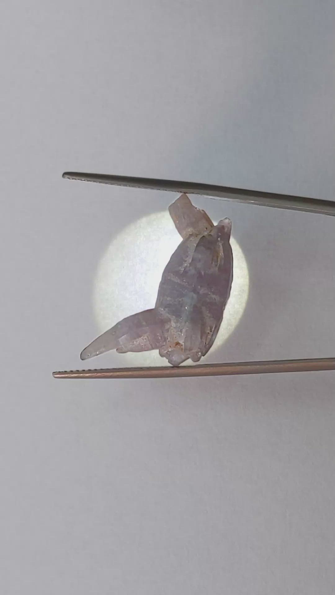 22.21 Ct. Purple Sapphire Crystal from Ceylon (Sri Lanka) Size Video