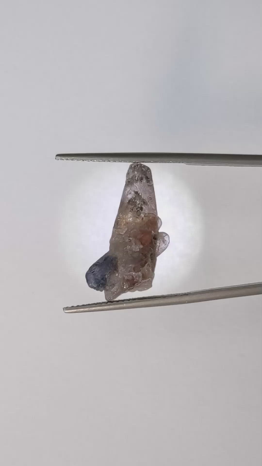 14.10 Ct. Bi Color Rough Sapphire Crystal from Ceylon (Sri Lanka) Size Video