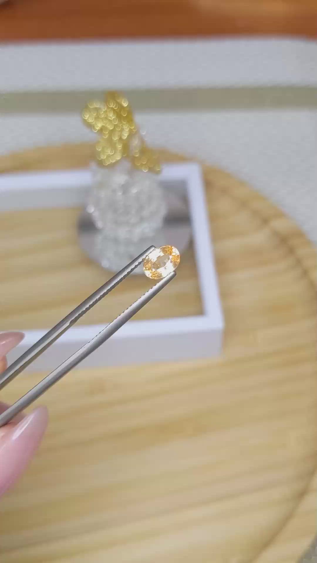 0.87 Ct. Peach Sapphire from Ceylon (Sri Lanka) Size Video