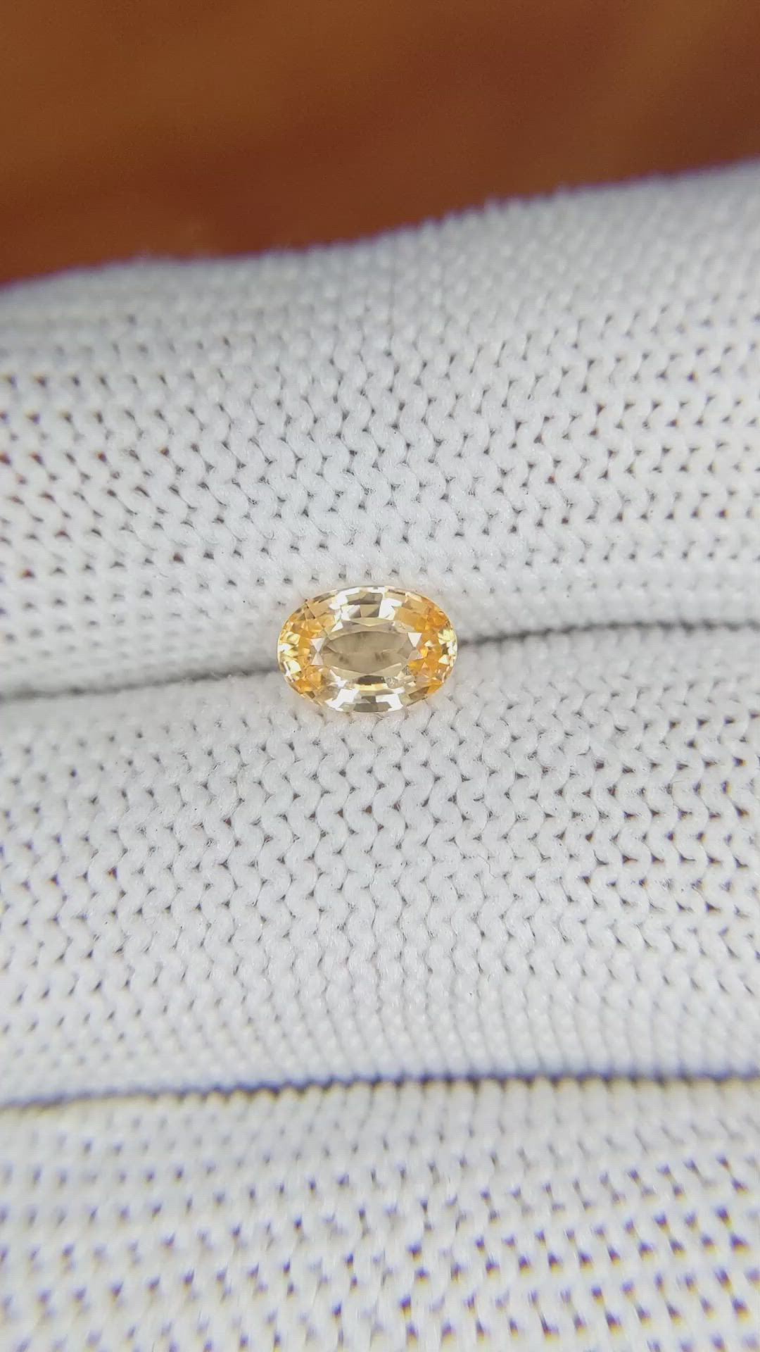 0.87 Ct. Peach Sapphire from Ceylon (Sri Lanka) Size Video