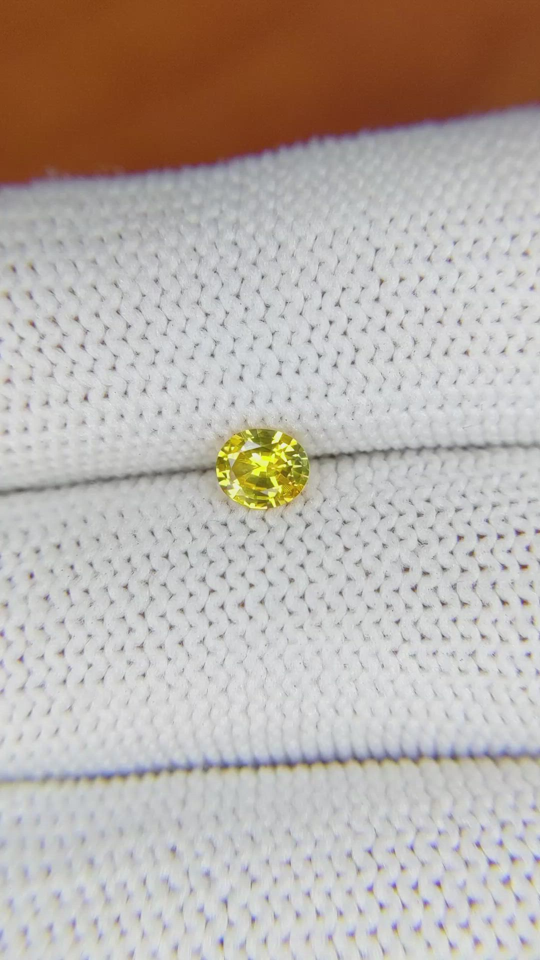 0.39 Ct. Orangish Yellow Sapphire from Ceylon (Sri Lanka) Size Video