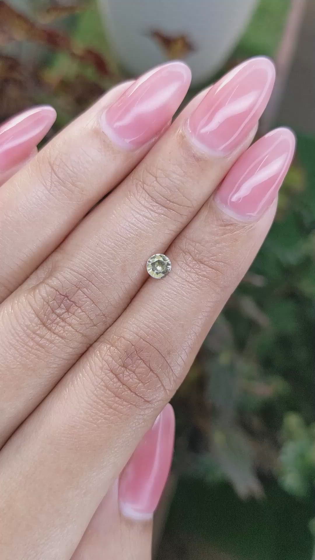 0.28 Ct. Greenish Yellow Sapphire from Ceylon (Sri Lanka) Size Video