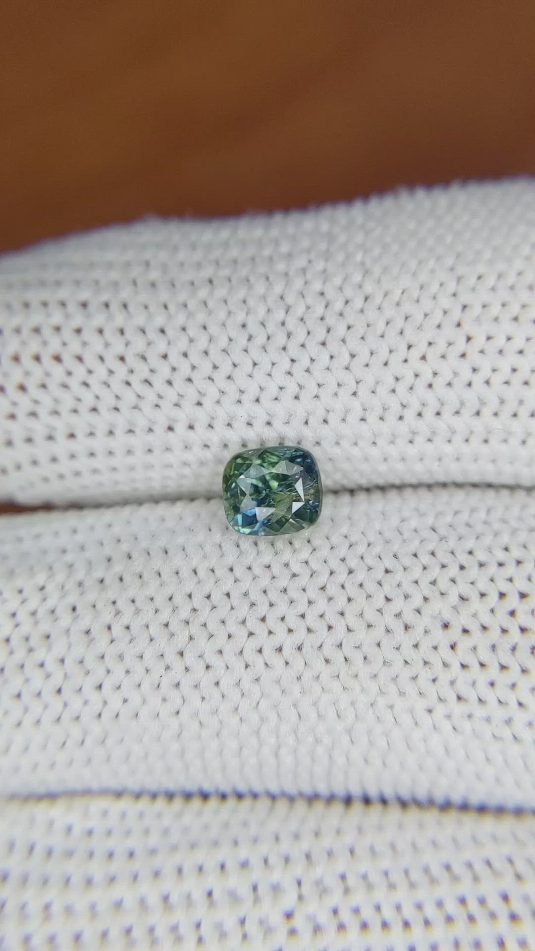 0.97 Ct. Bluish Green Sapphire from Madagascar Size Video
