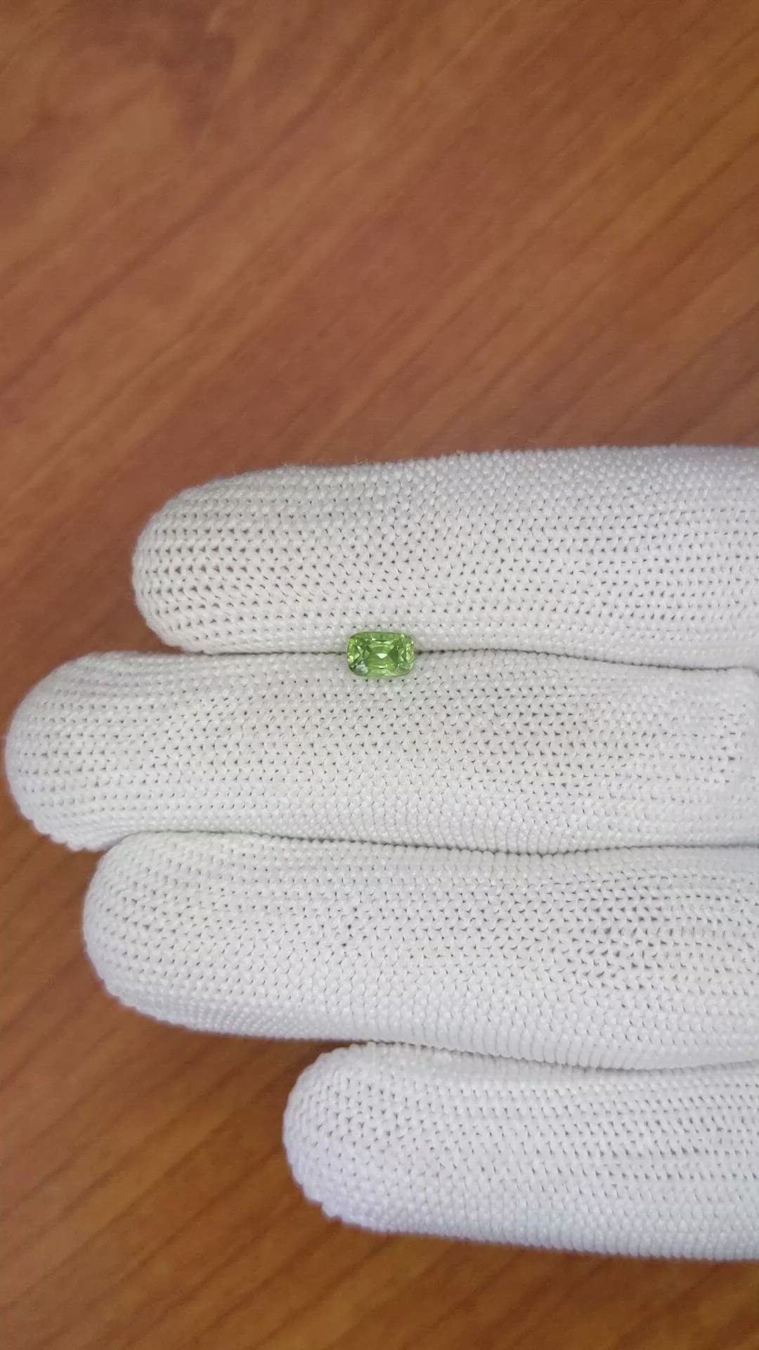 0.74 Ct. Yellowish Green Sapphire from Madagascar Size Video