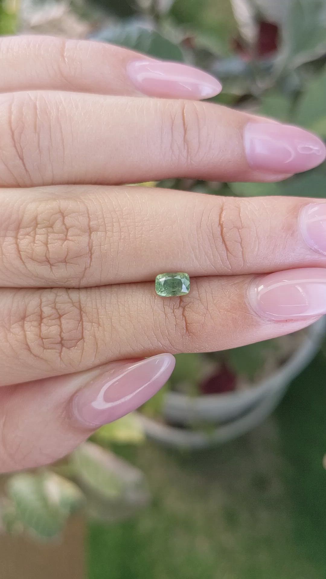 0.74 Ct. Yellowish Green Sapphire from Madagascar Size Video