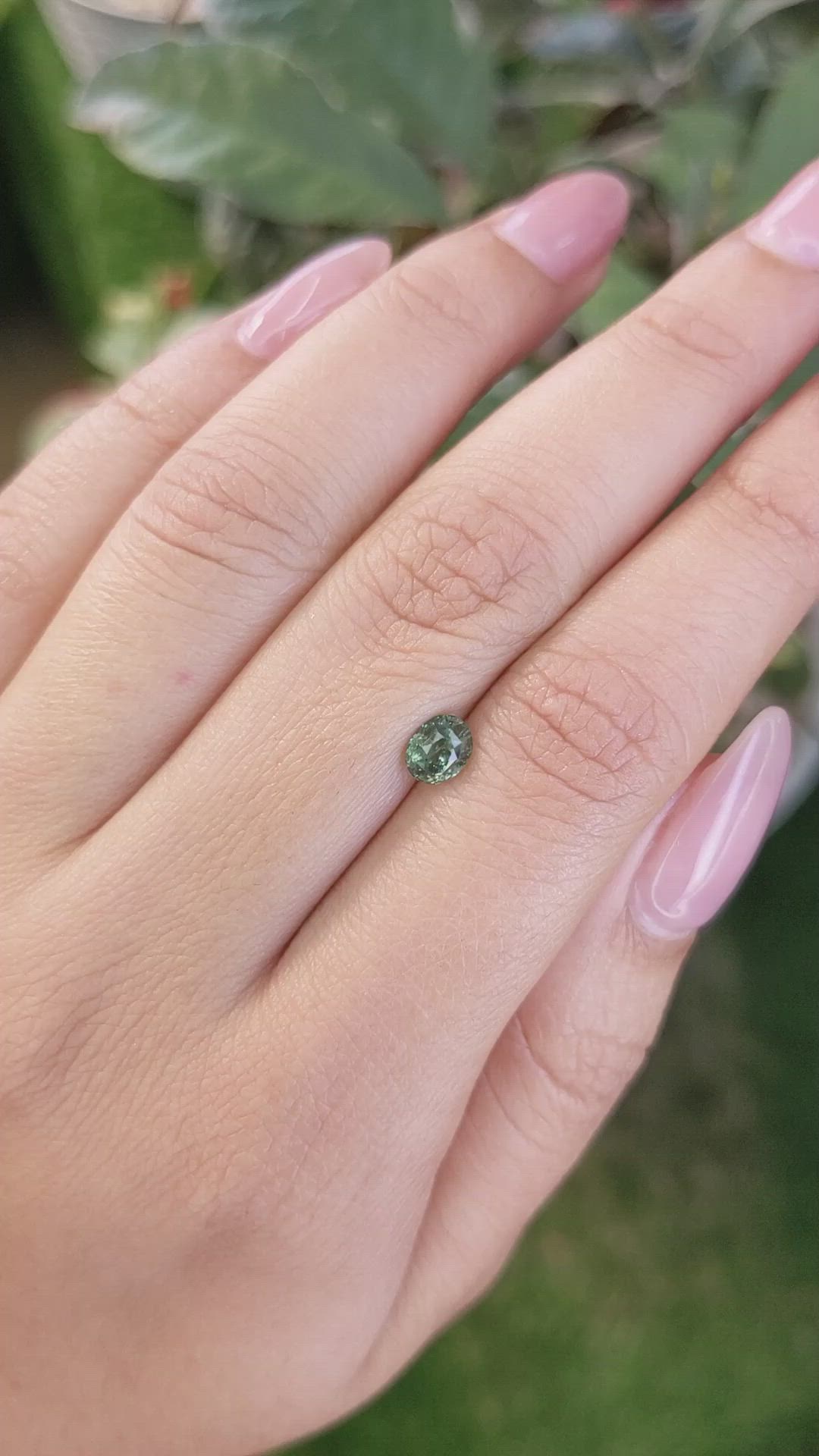 1.02 Ct. Green Sapphire from Madagascar Size Video