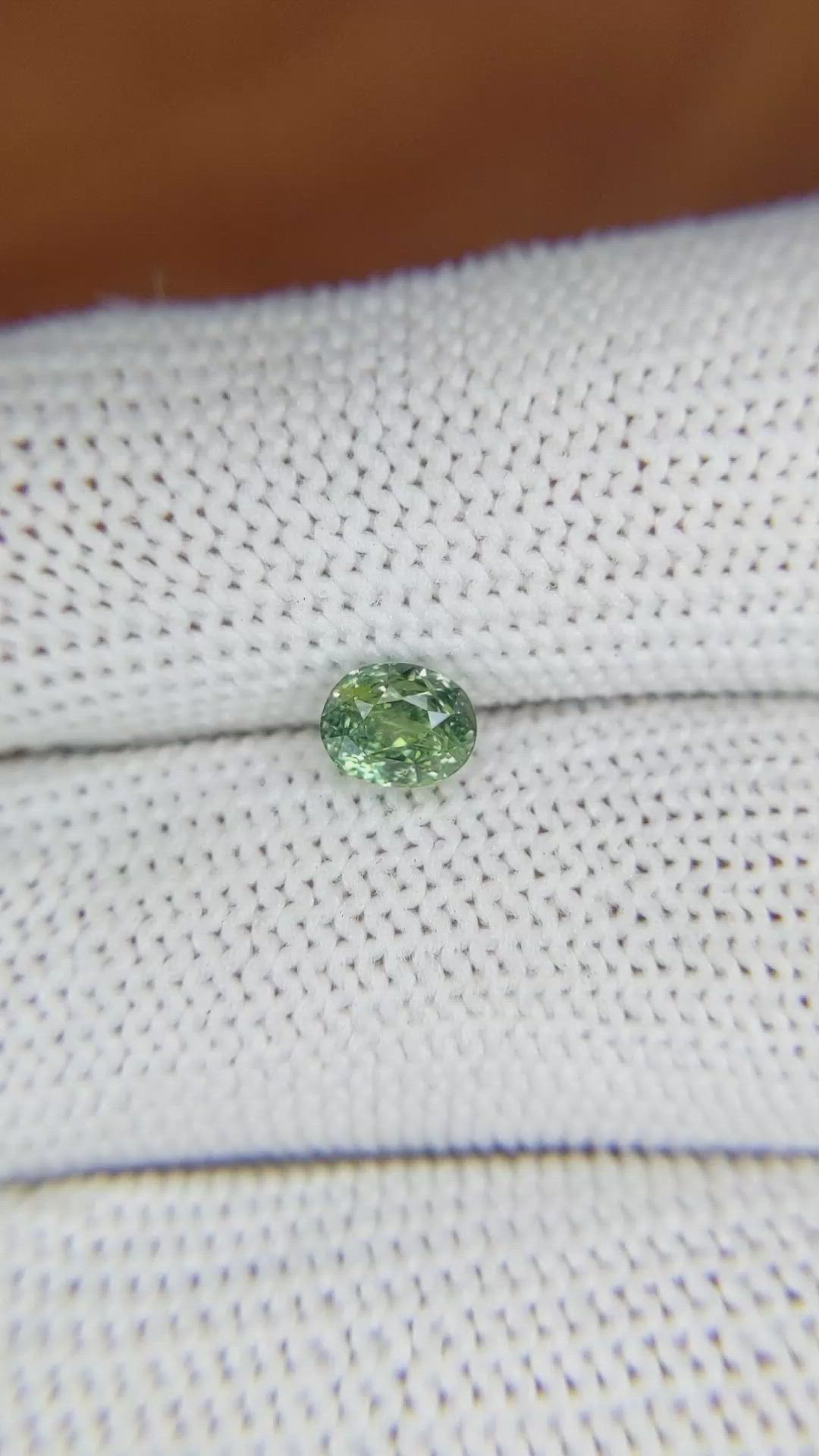 1.02 Ct. Green Sapphire from Madagascar Size Video