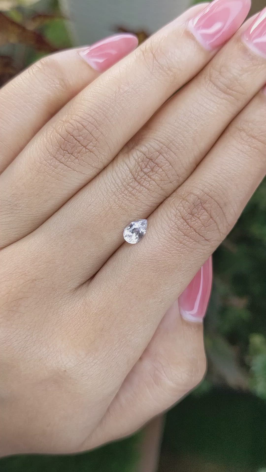 0.66 Ct. White Sapphire from Ceylon (Sri Lanka) Size Video