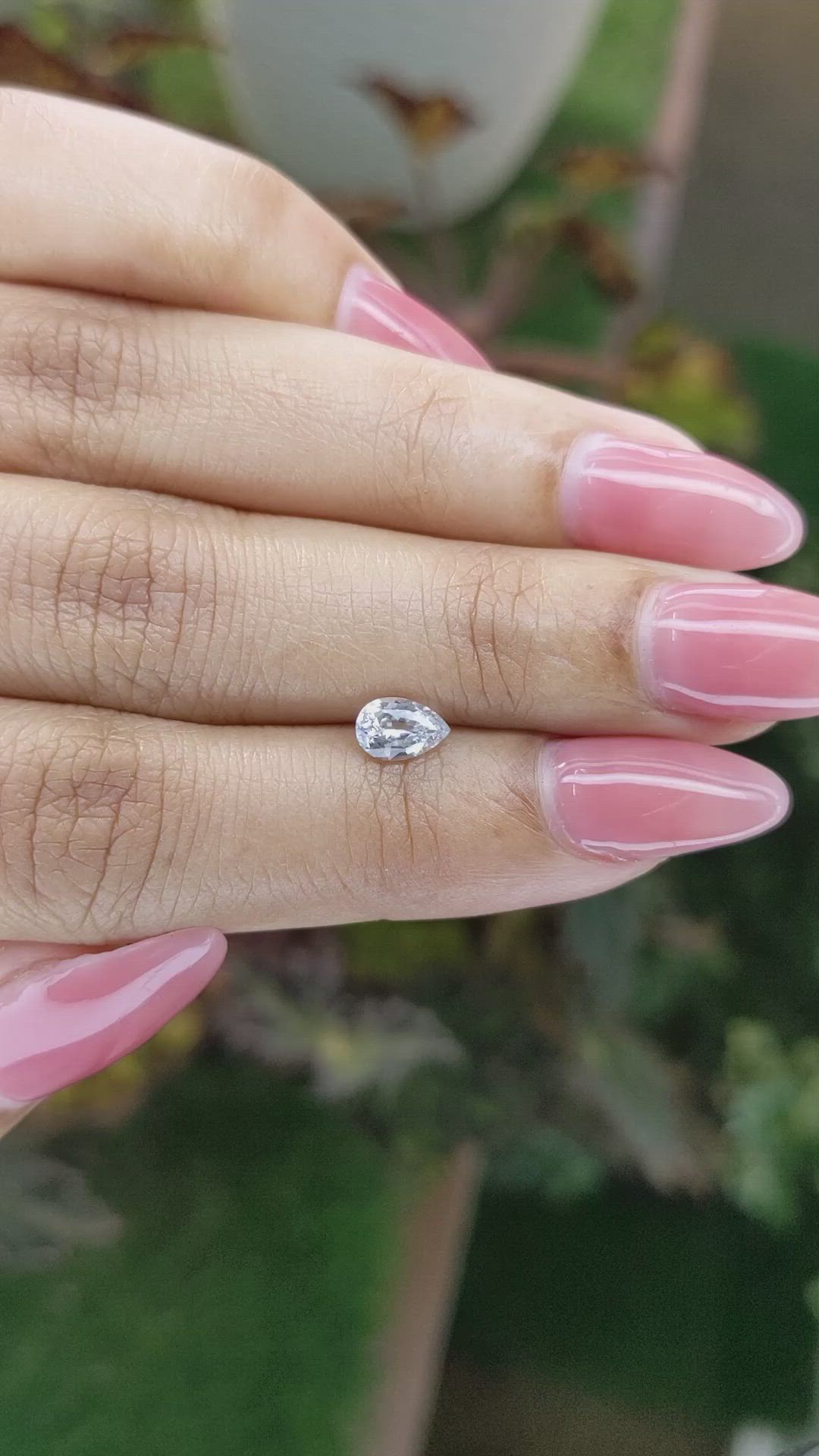 0.66 Ct. White Sapphire from Ceylon (Sri Lanka) Size Video