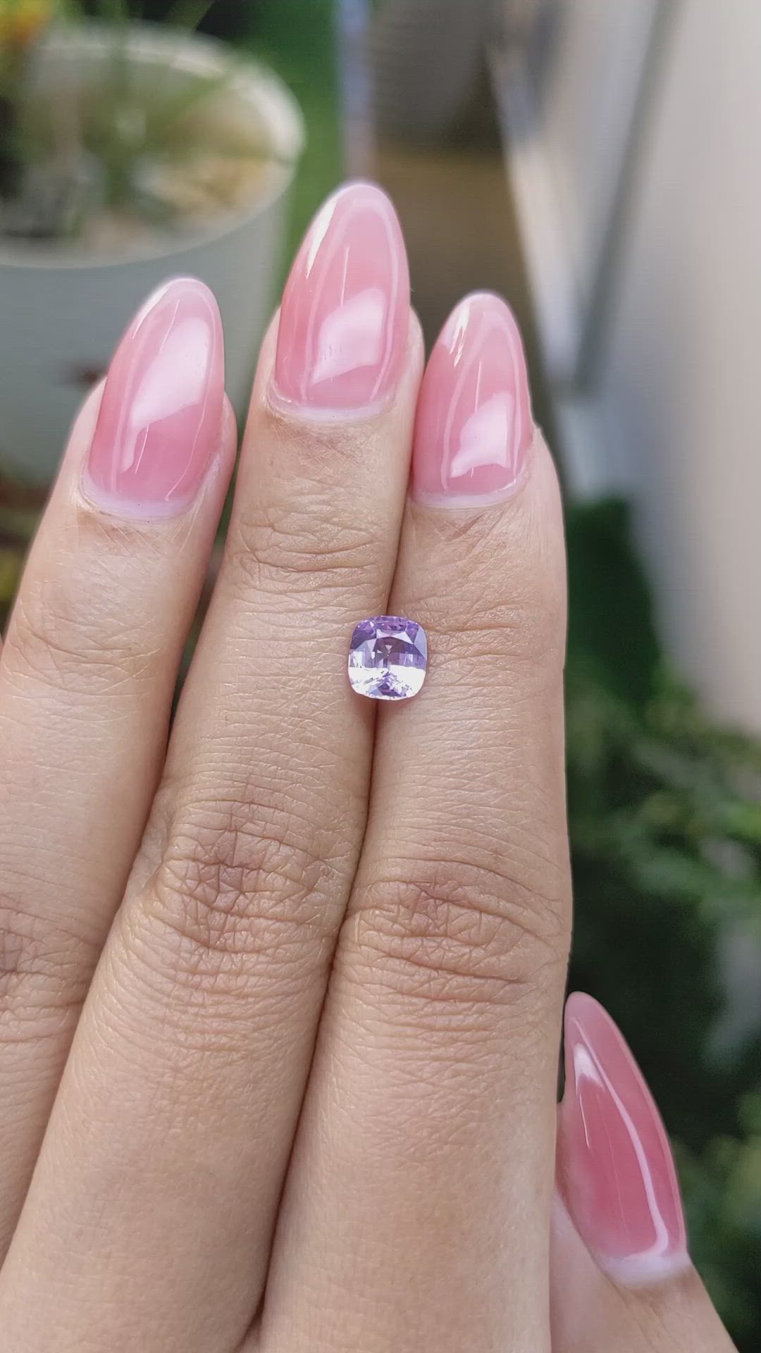 1.08 Ct. Pinkish Purple Sapphire from Ceylon (Sri Lanka) Size Video