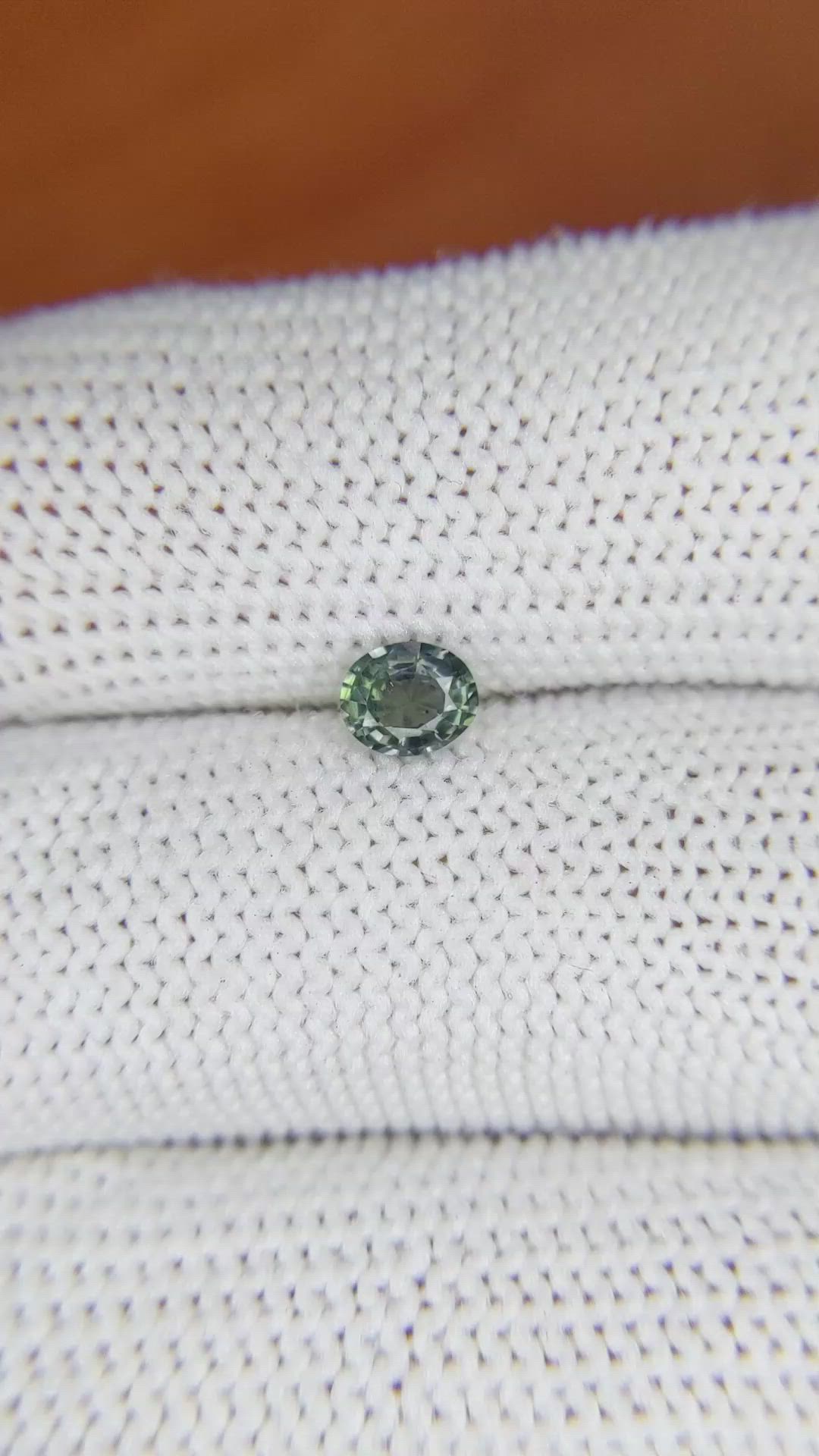 0.46 Ct. Green Sapphire from Ceylon (Sri Lanka) Size Video