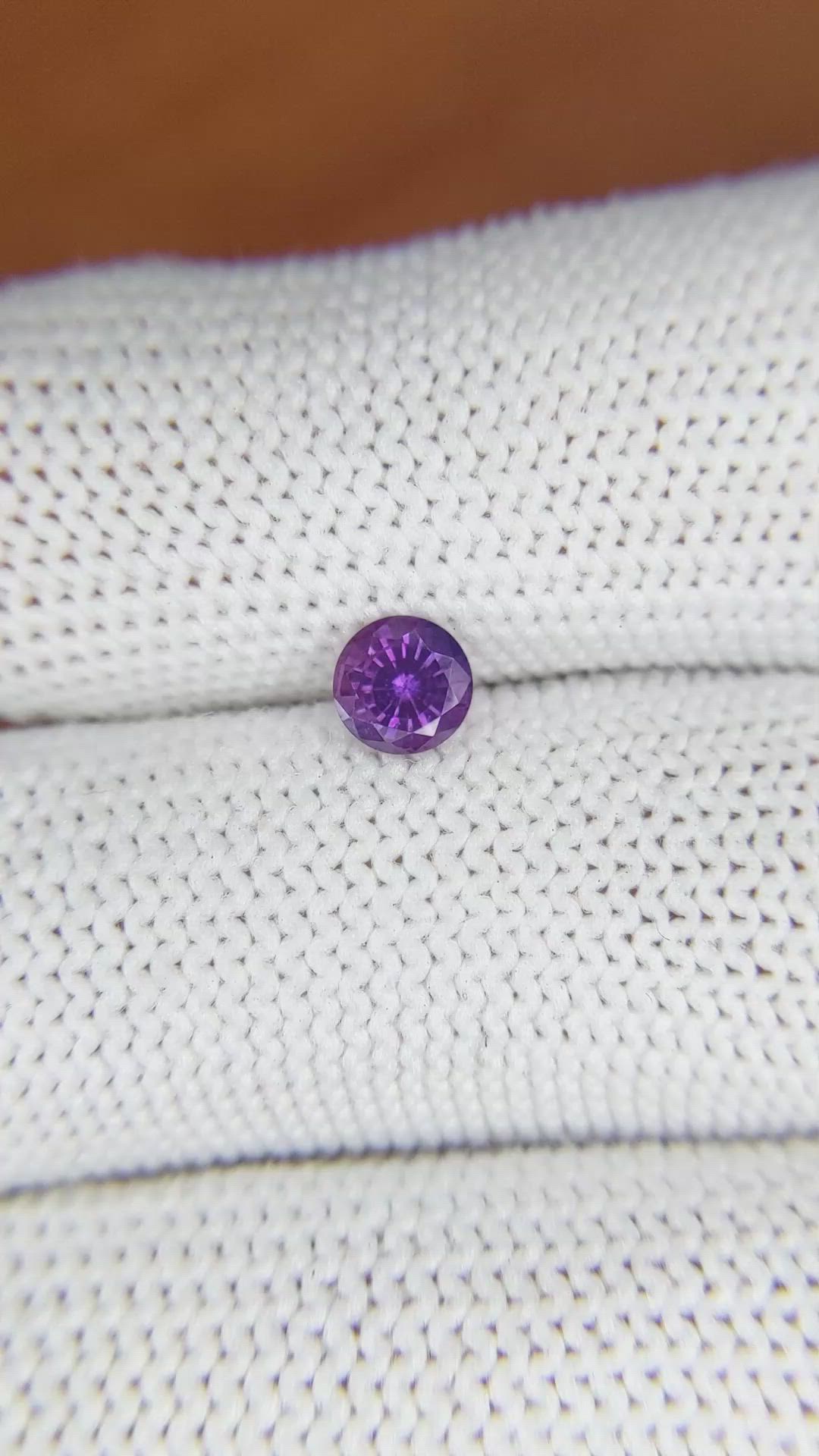 0.59 Ct. Pinkish Purple Sapphire from Ceylon (Sri Lanka) Size Video