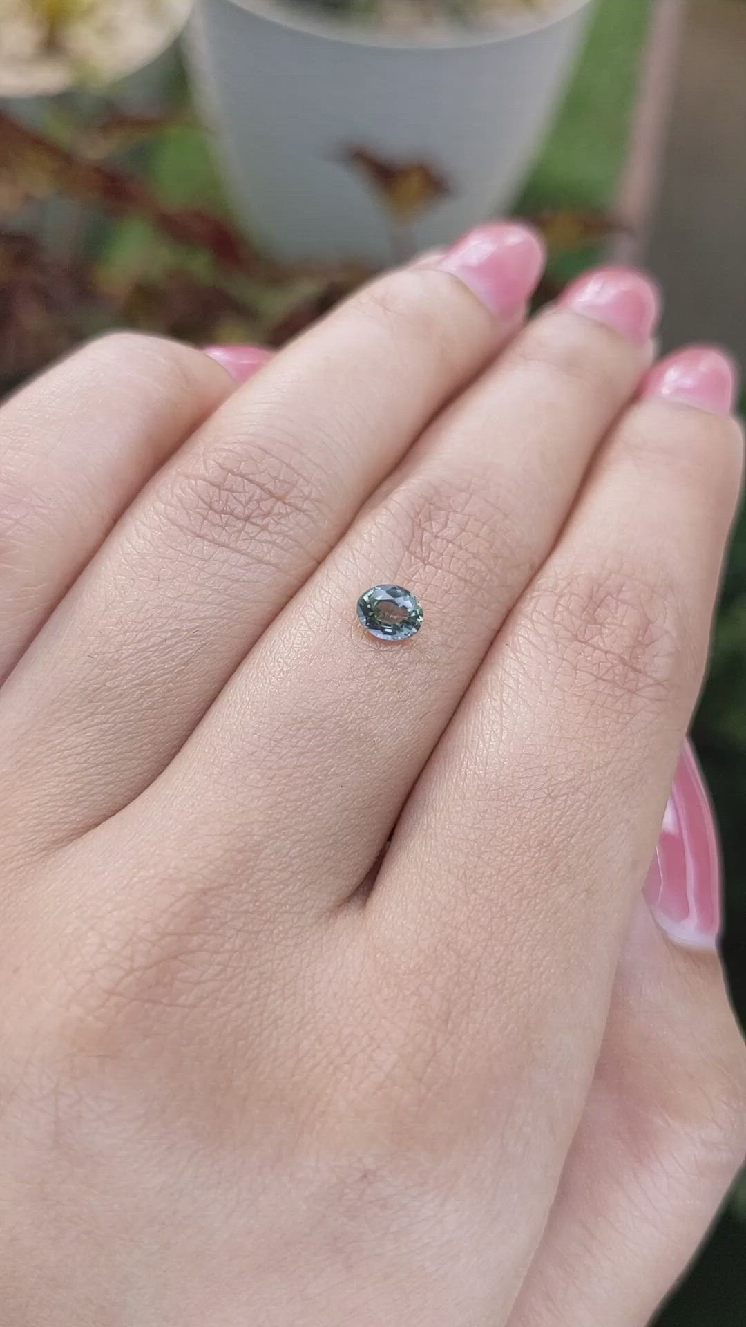 0.47 Ct. Bluish Green Sapphire from Ceylon (Sri Lanka) Size Video