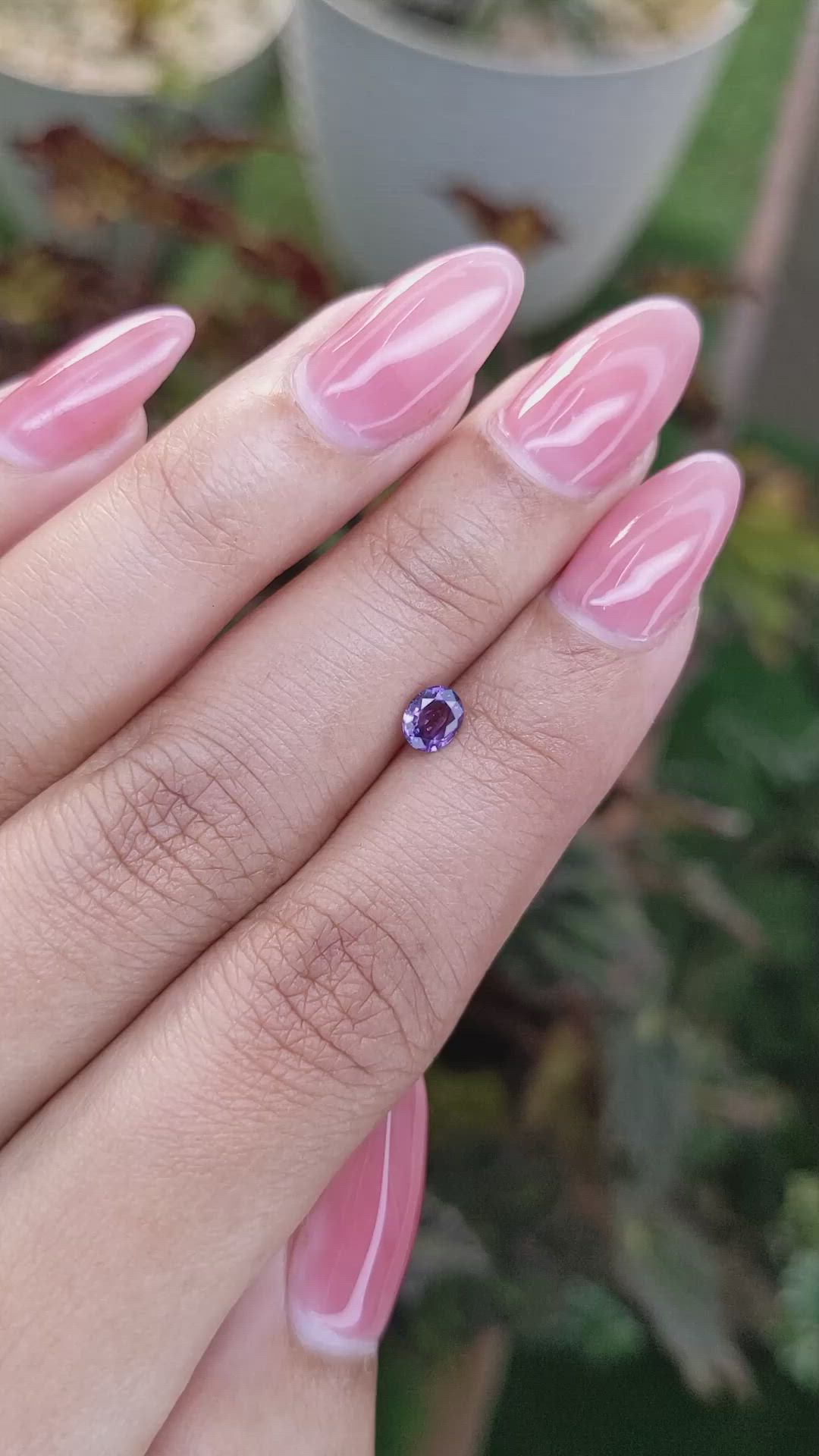 0.50 Ct. Pinkish Purple Sapphire from Ceylon (Sri Lanka) Size Video