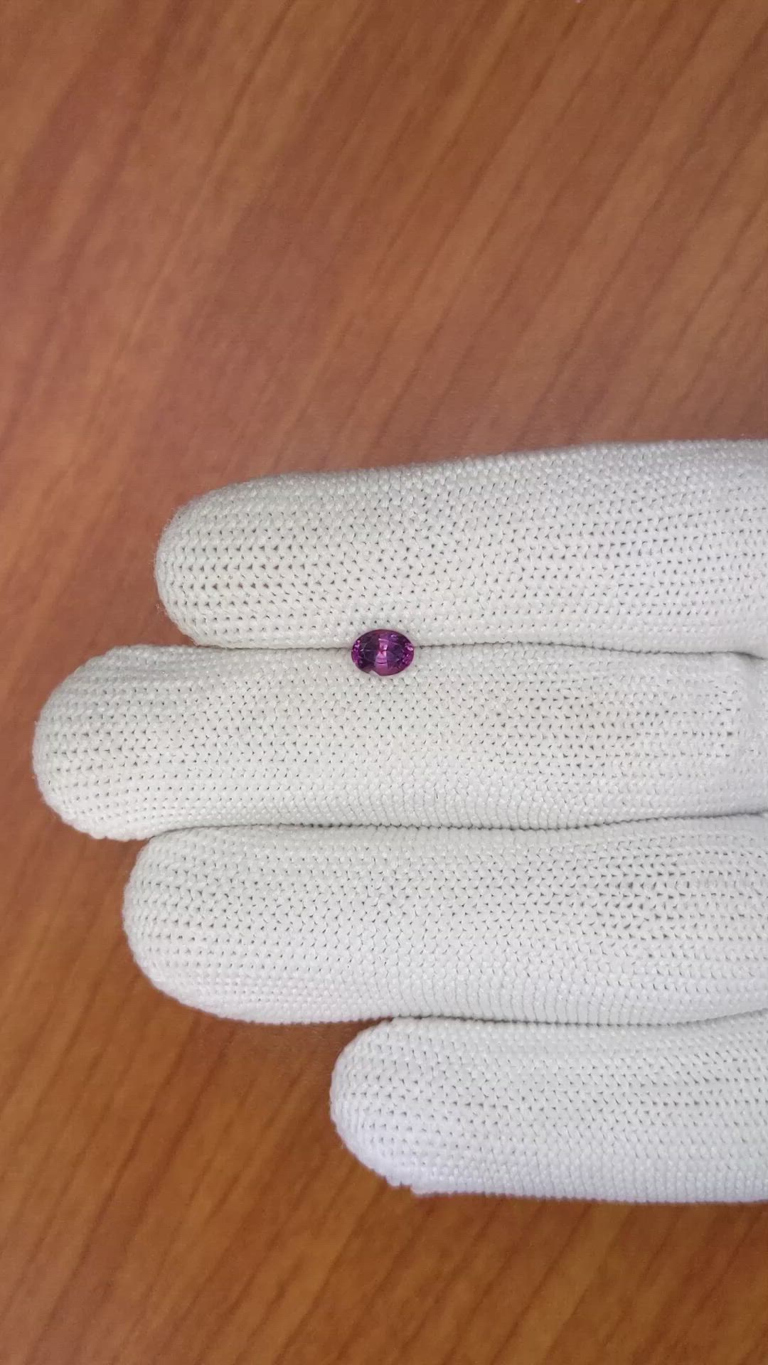 0.57 Ct. Pinkish Purple Sapphire from Ceylon (Sri Lanka) Size Video
